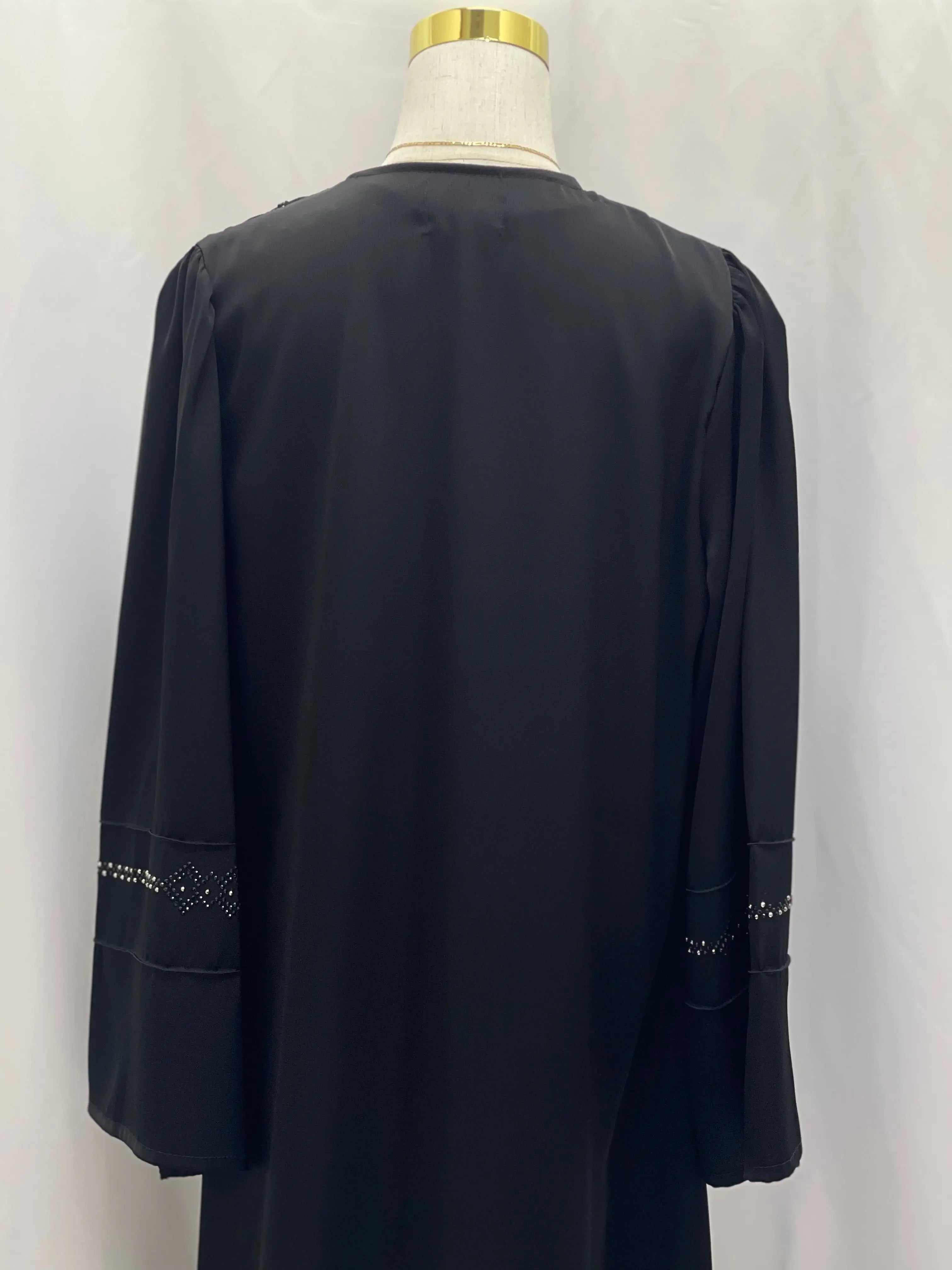 Palestinian Elegance Stylish Modest 2-Piece Abaya Set Black Palestinian Elegance