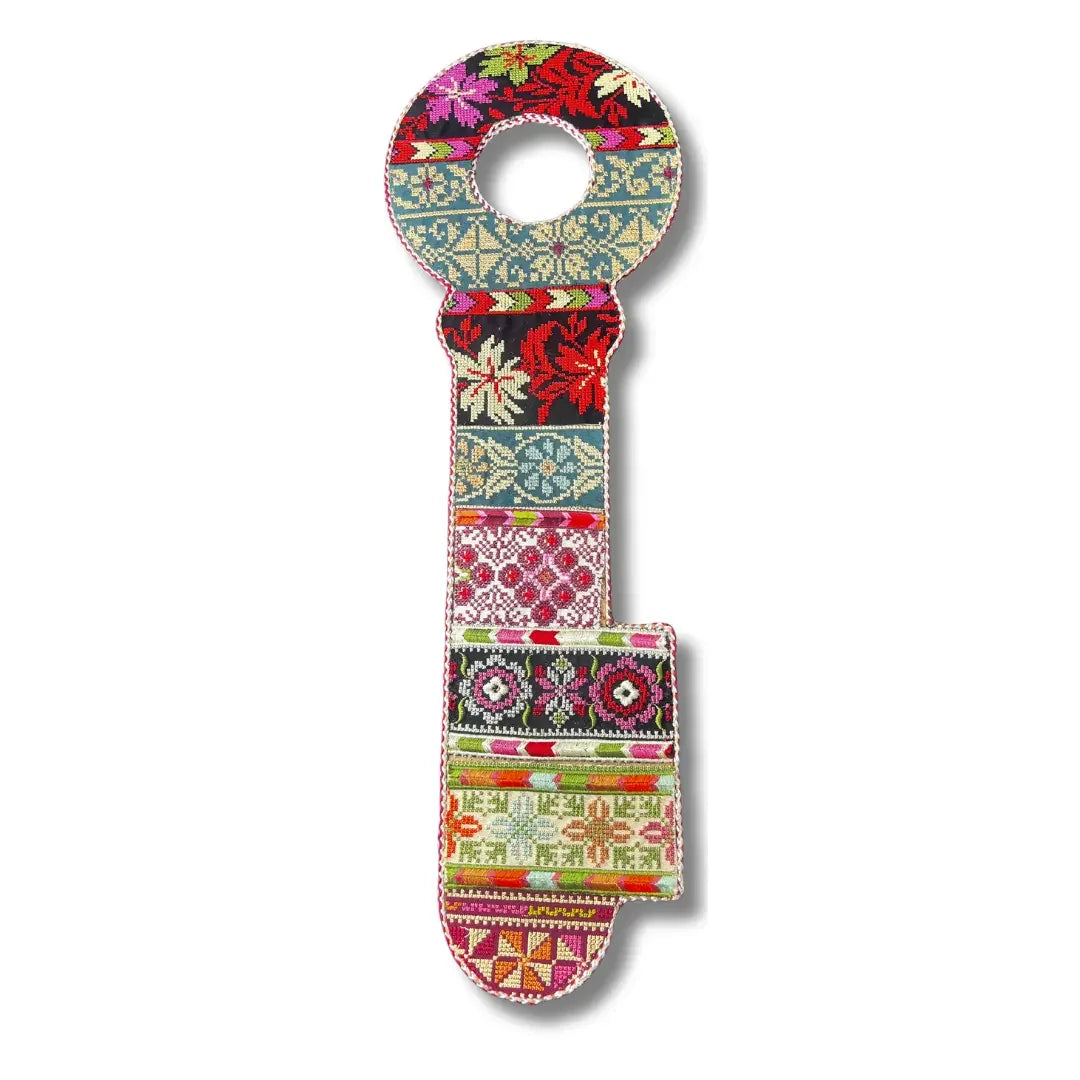 Palestinian Elegance colorful tatreez key accessory with traditional embroidered patterns