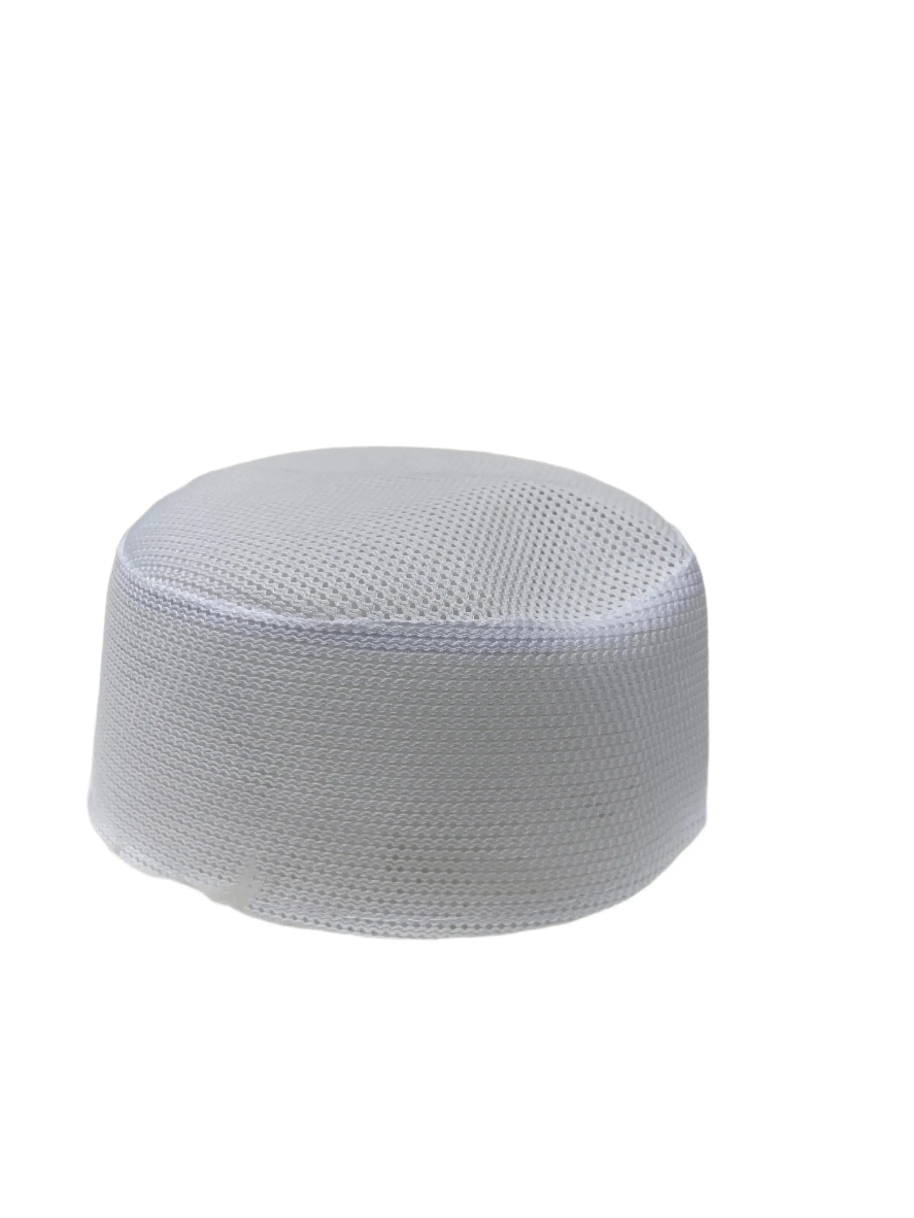 White traditional Palestinian hat for men made of breathable woven fabric by Palestinian Elegance