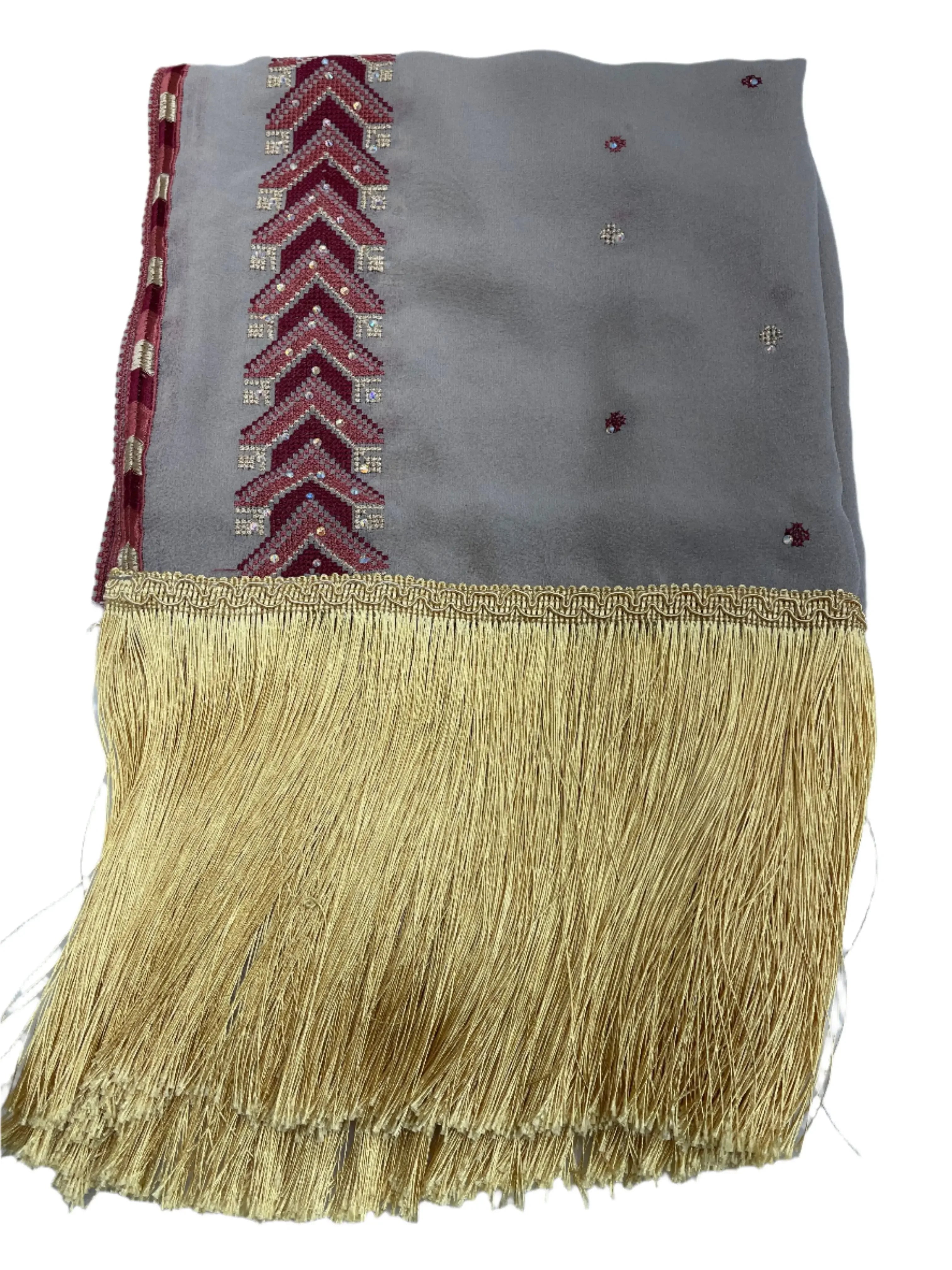 Khirka Shal with Tatreez Nather: Cultural Elegance and Sophistication - Palestinian Elegance