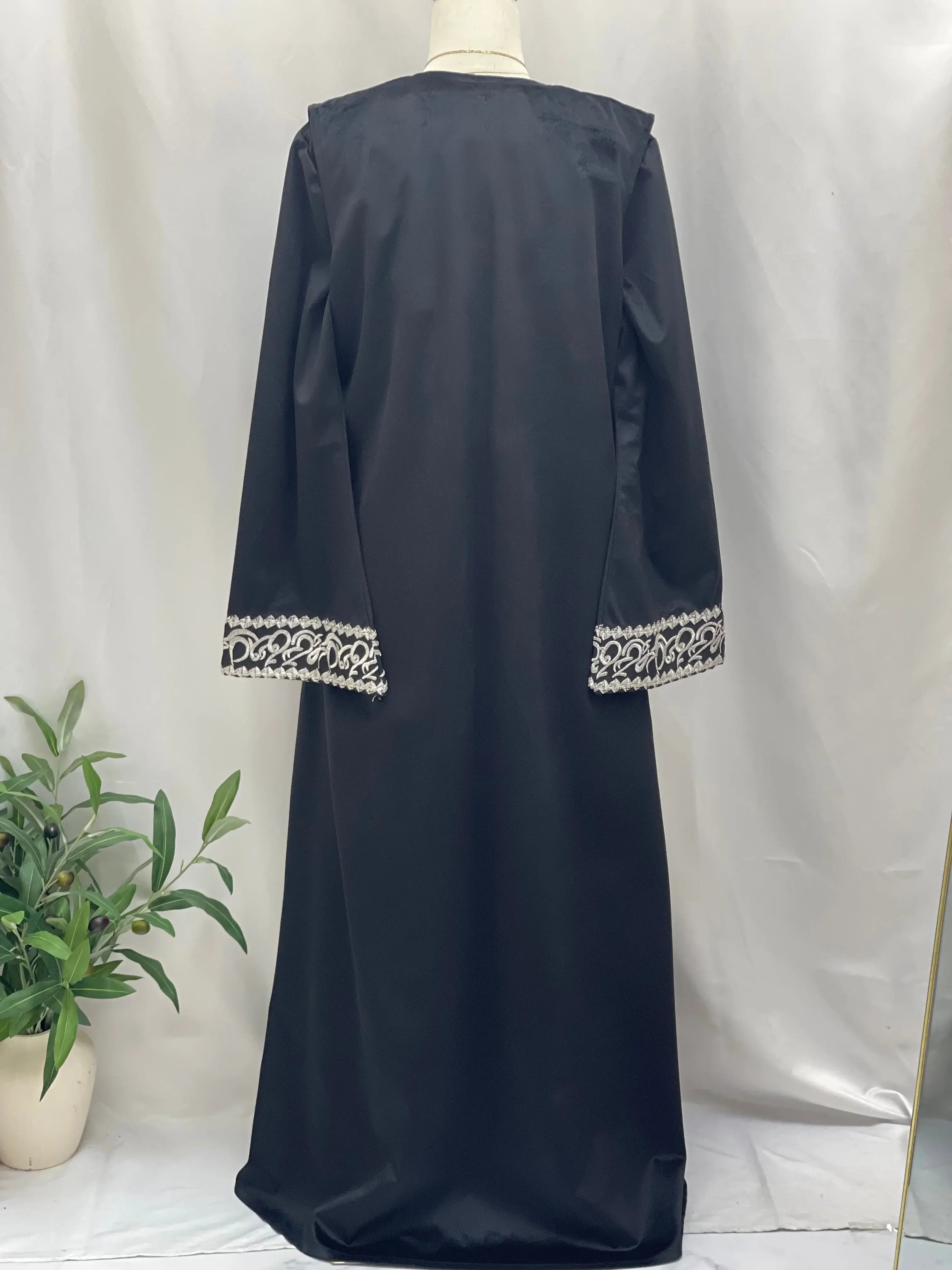 Palestinian Elegance Velvet 3pcs Set Arabic Letters Abaya Palestinian Elegance