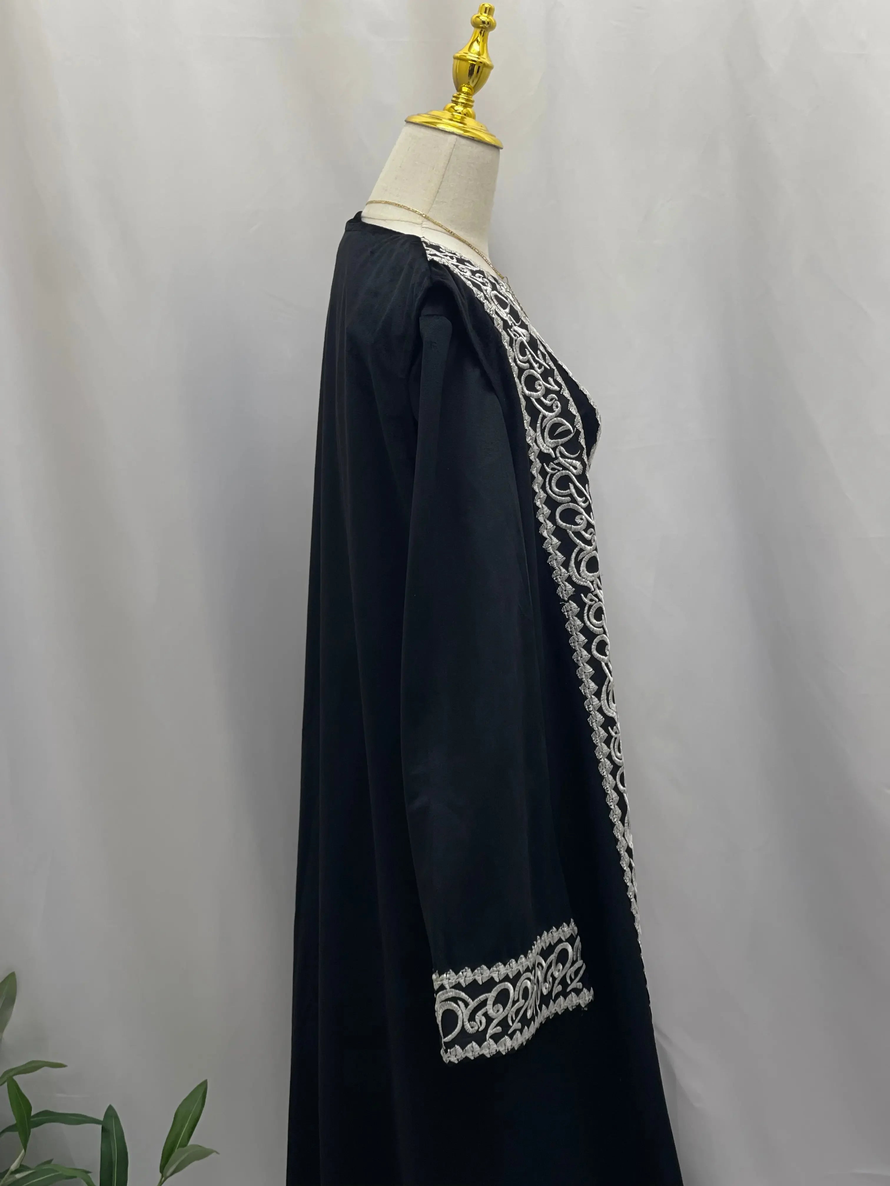 Palestinian Elegance Velvet 3pcs Set Arabic Letters Abaya Palestinian Elegance