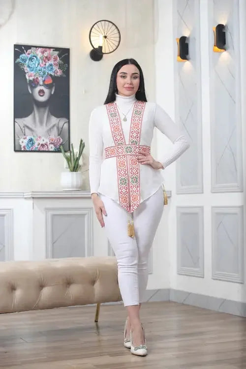 Airy and Elegant: Chiffon Vest for All Seasons Palestinian Elegance