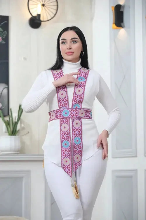 Airy and Elegant: Chiffon Vest for All Seasons Palestinian Elegance