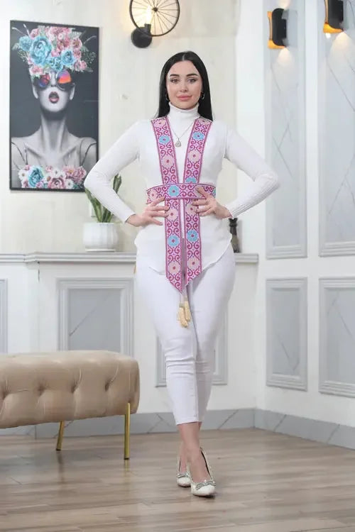 Airy and Elegant: Chiffon Vest for All Seasons Palestinian Elegance