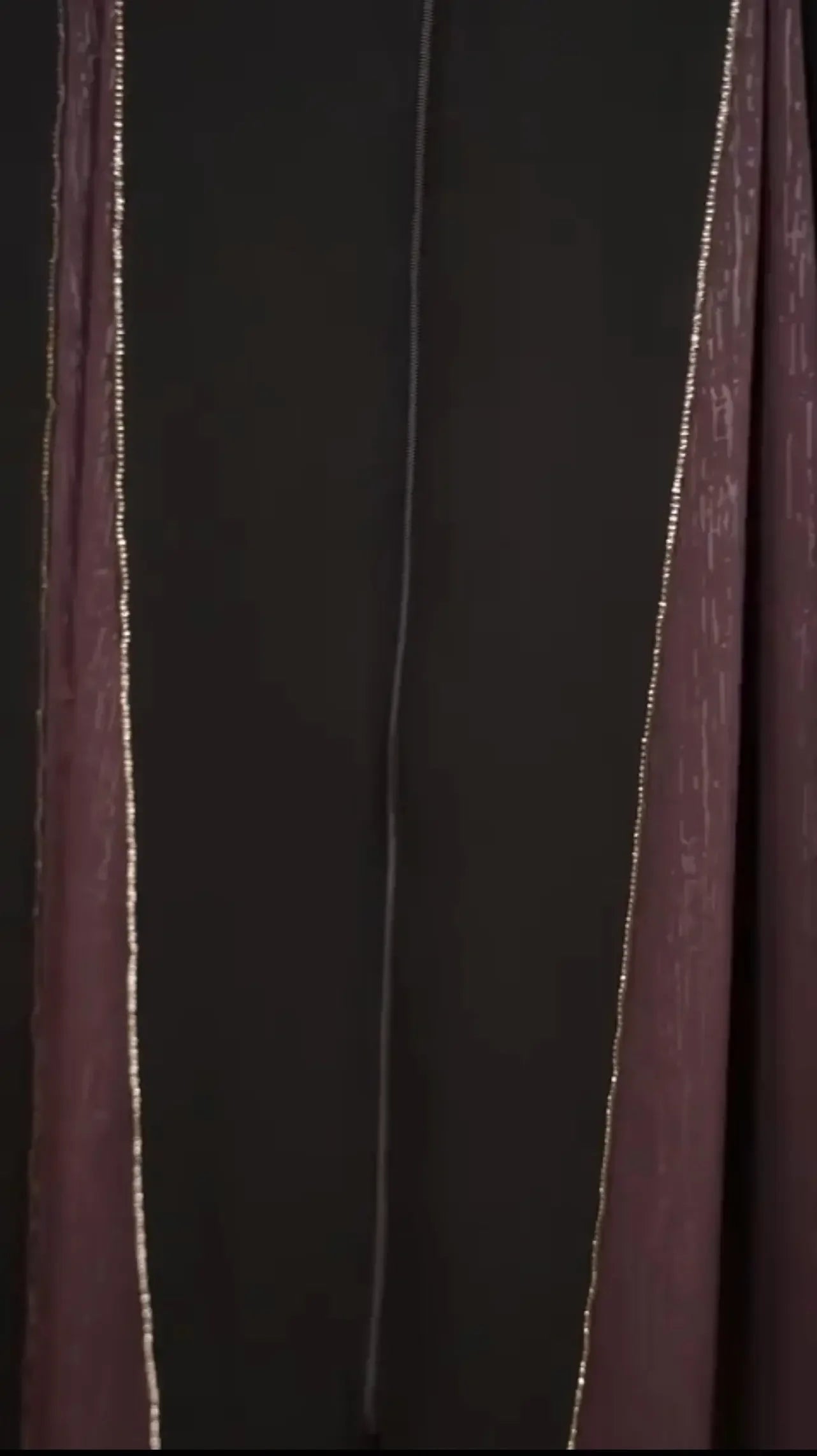 Elegant abaya for women by Palestinian Elegance featuring black fabric with detailed gold trim