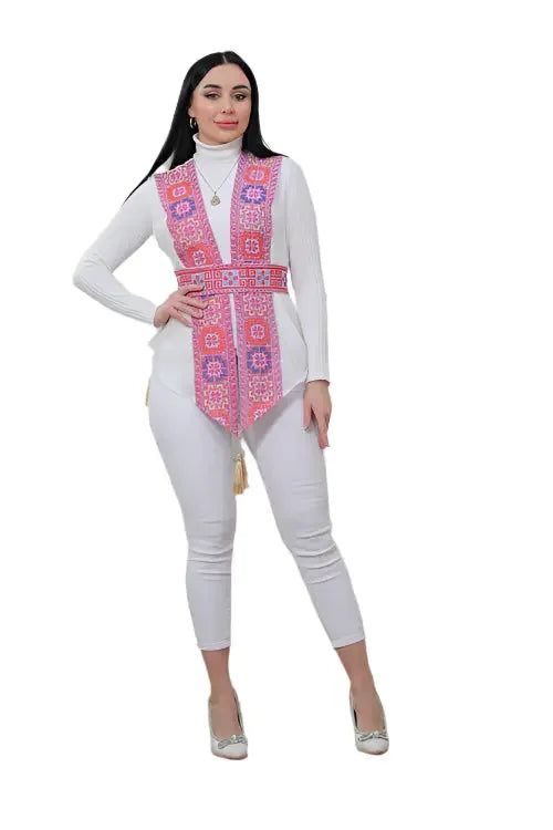 Cultural Richness: Vest with Intricate Embroidery Palestinian Elegance