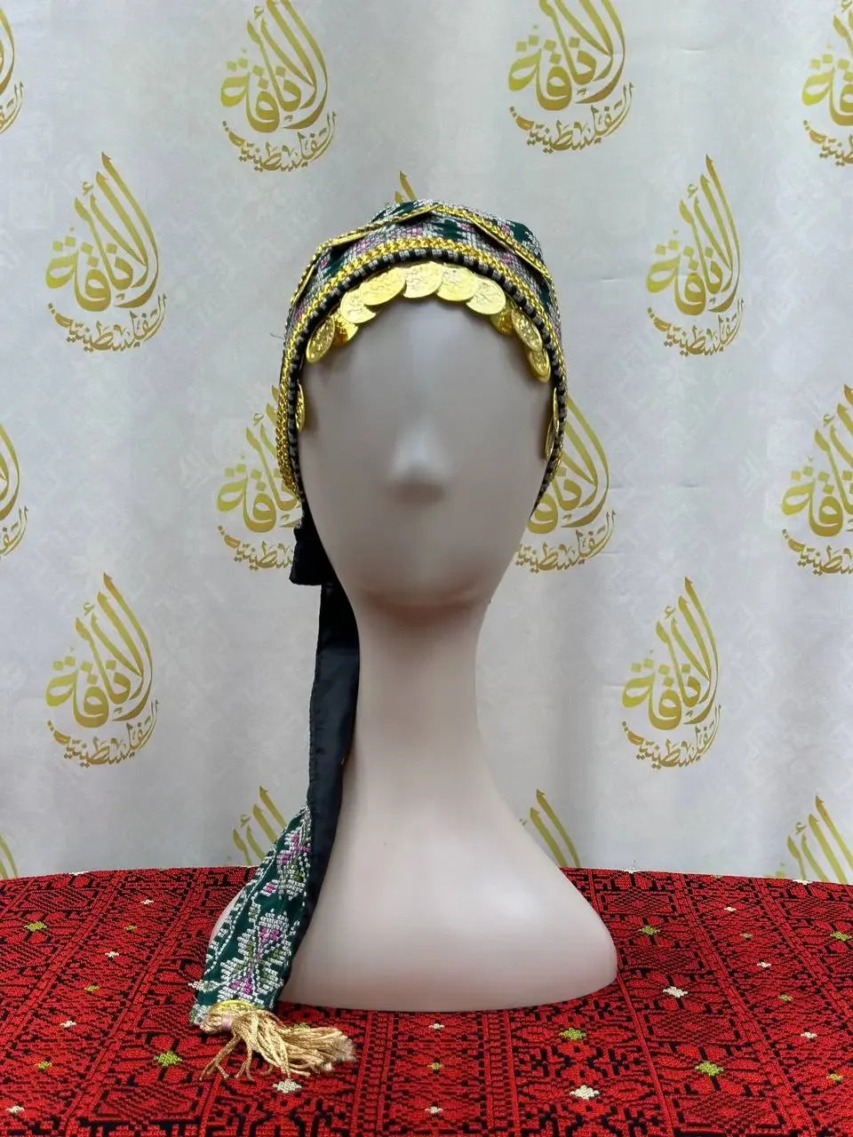 Kids tatreez headpiece by Palestinian Elegance with traditional embroidery and golden coin details