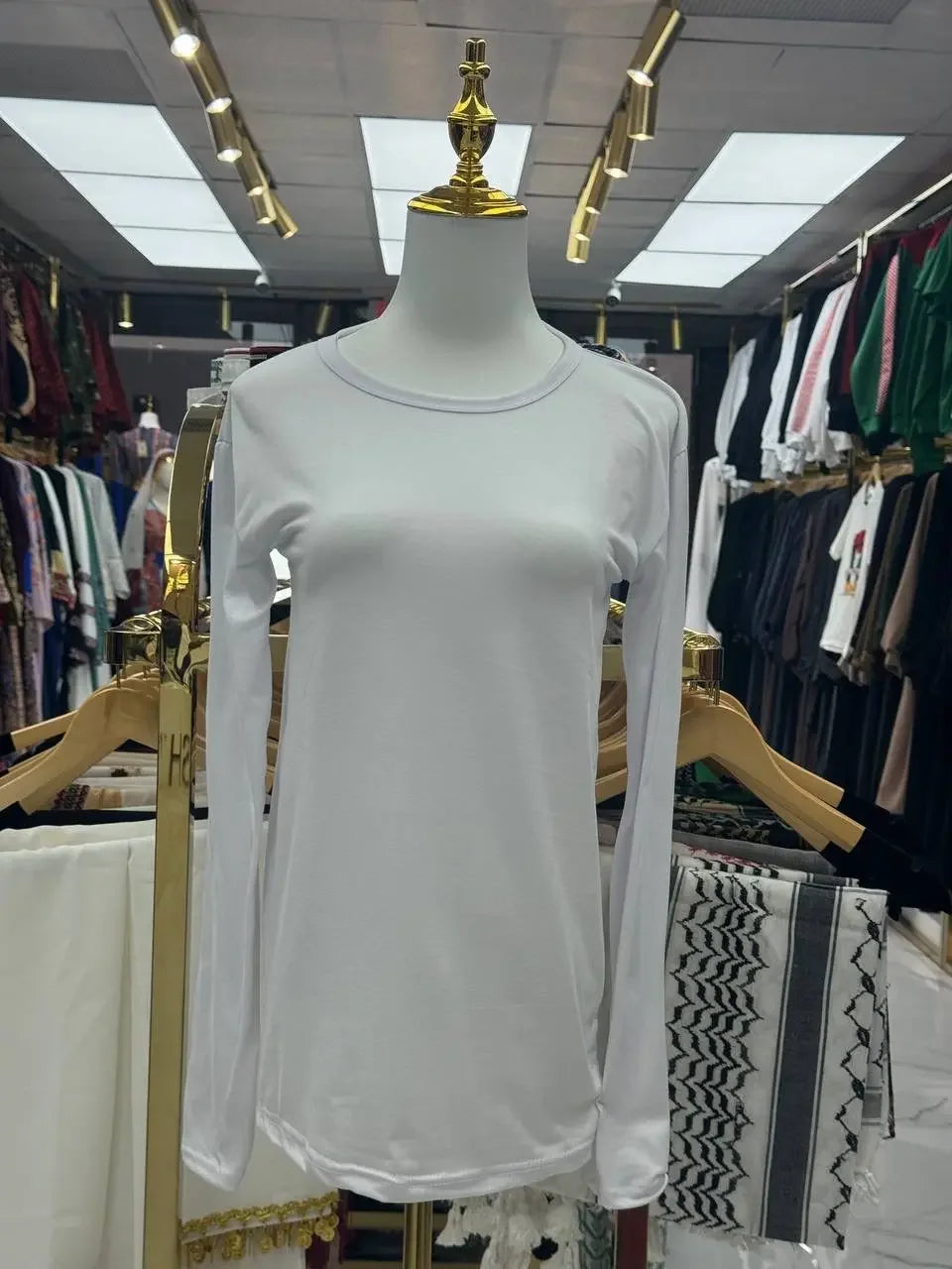 Comfort Meets Style: Long Sleeves Body Shirt Palestinian Elegance
