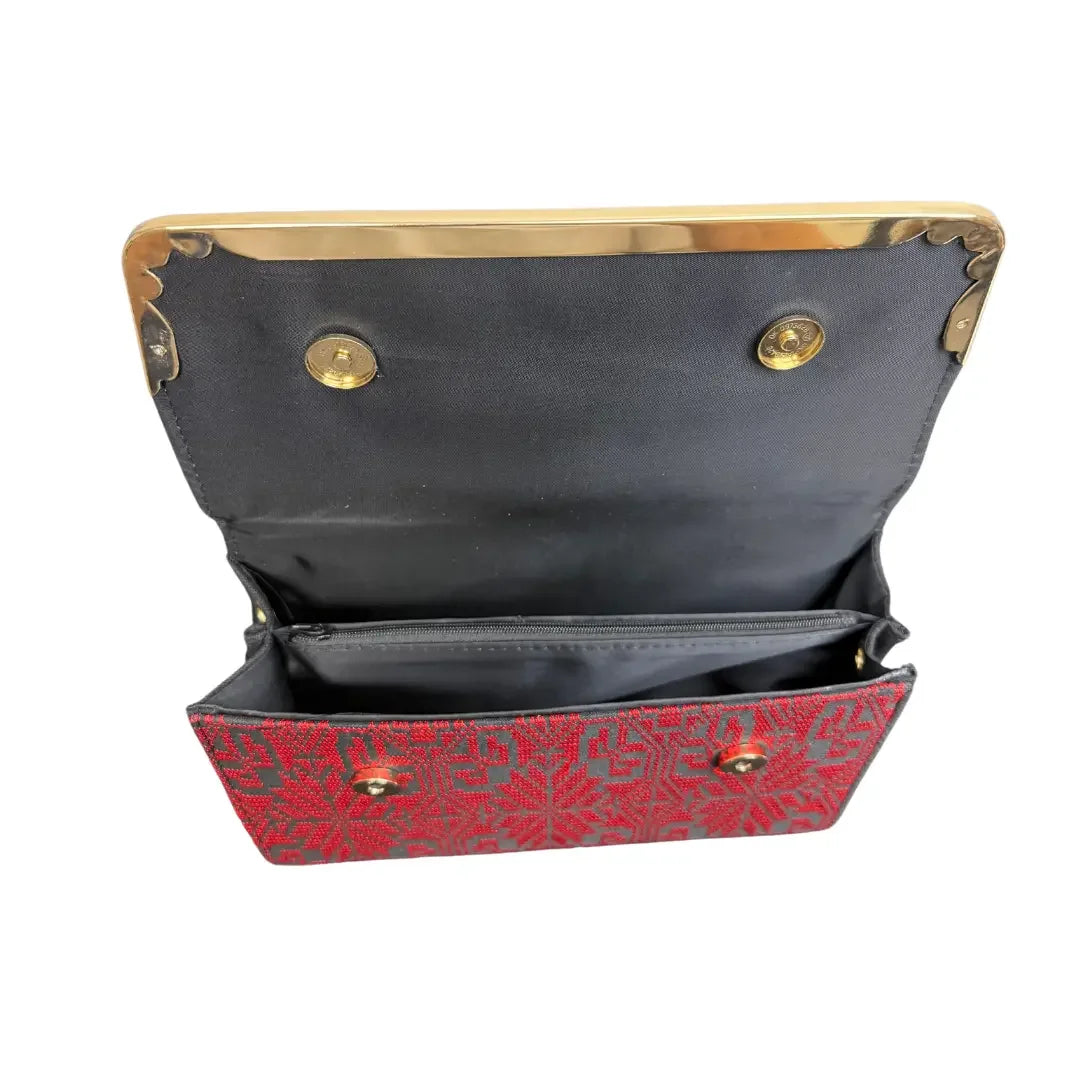 Red Palestine Handbag - High-Quality & Culturally Inspired L7XW10XH2 inches Palestinian Elegance