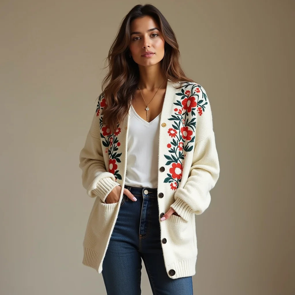 Palestinian Embroidered Cardigan - Palestinian Embroidered Cardigan Style for Every Moment