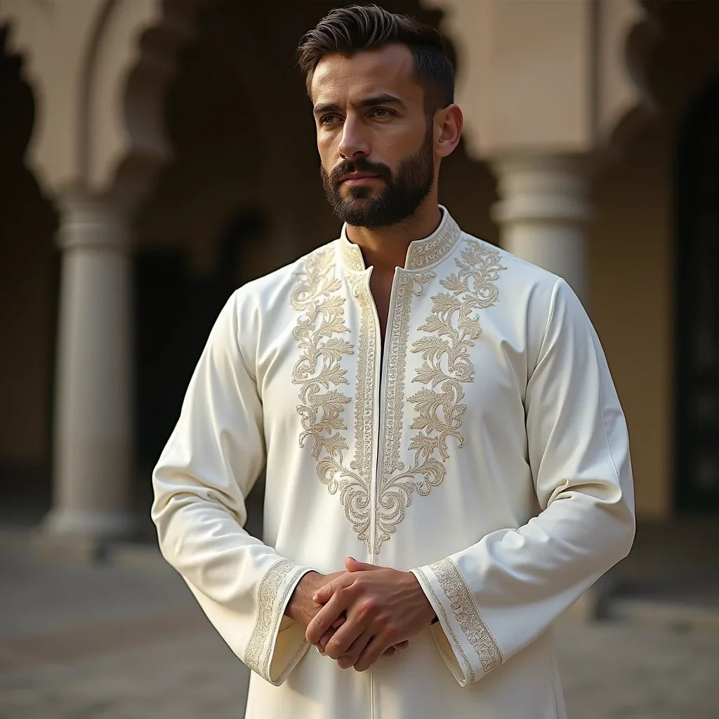 Traditional Embroidered Thobe - Traditional Embroidered Thobe Style Guide for Modern Men