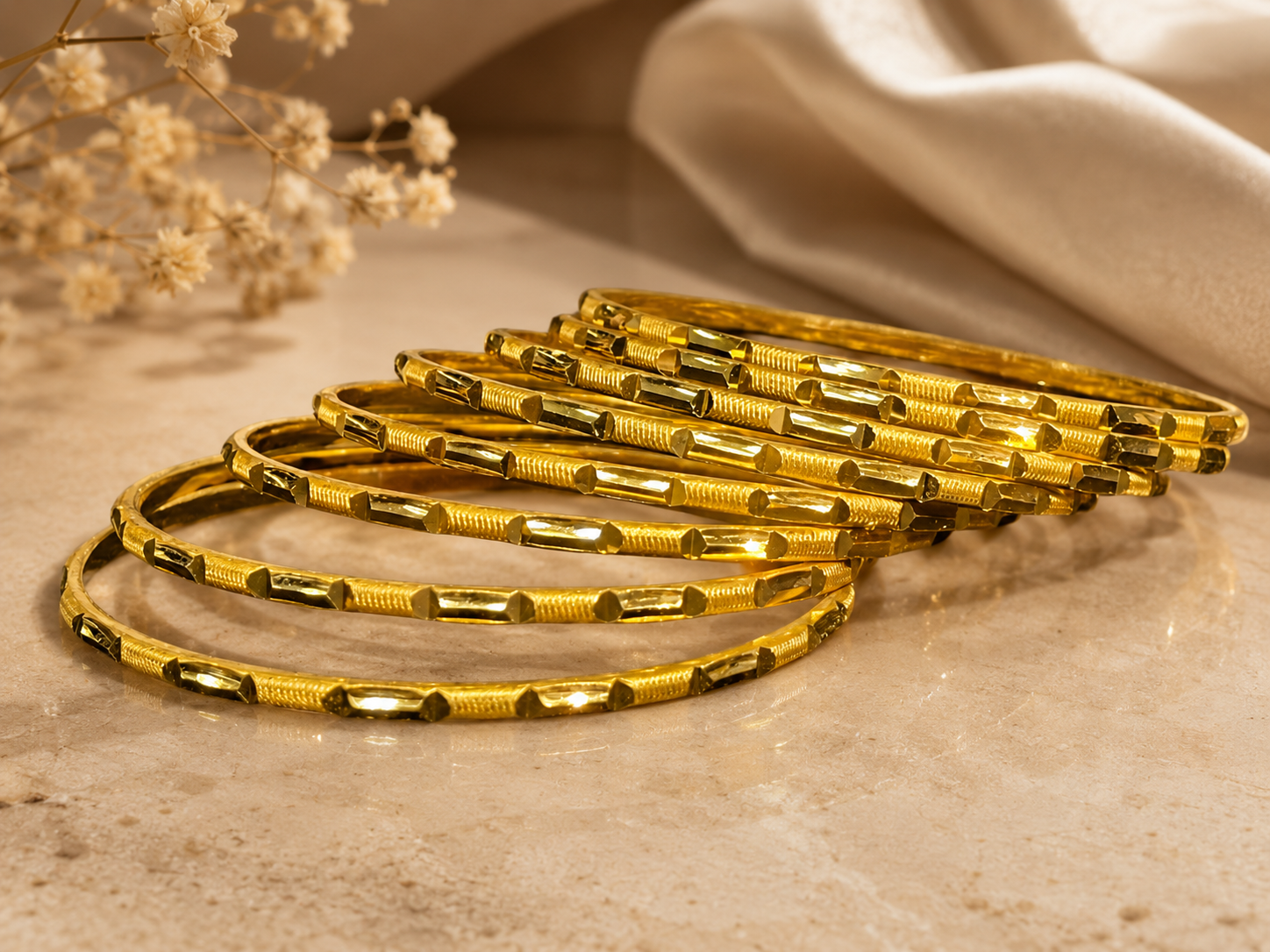 Karmela Thin Bangles Set – 8 Pieces