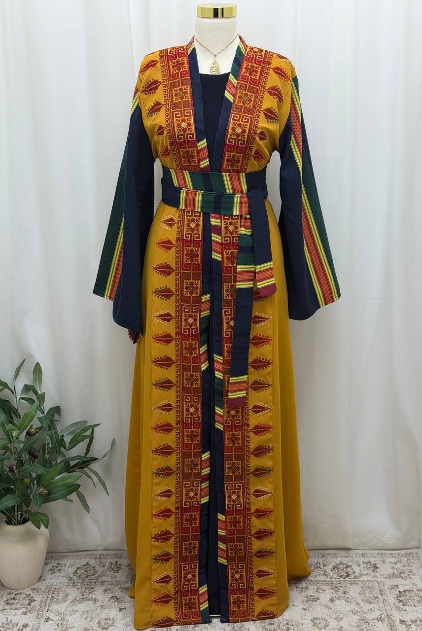 Majdal Heritage Embroidered Chiffon Piece - Cultural Grace - Palestinian Elegance