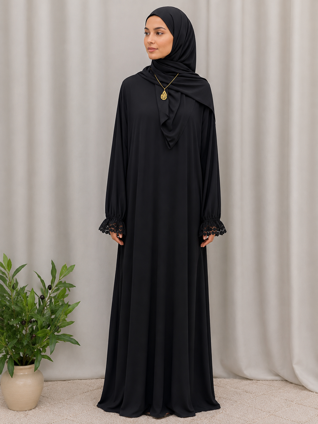 Samar Premium Prayer Dress with Attached Hijab - Effortless Salah Preparation