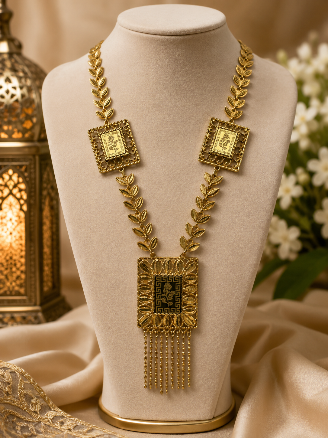 Olive Heritage Tassel Necklace