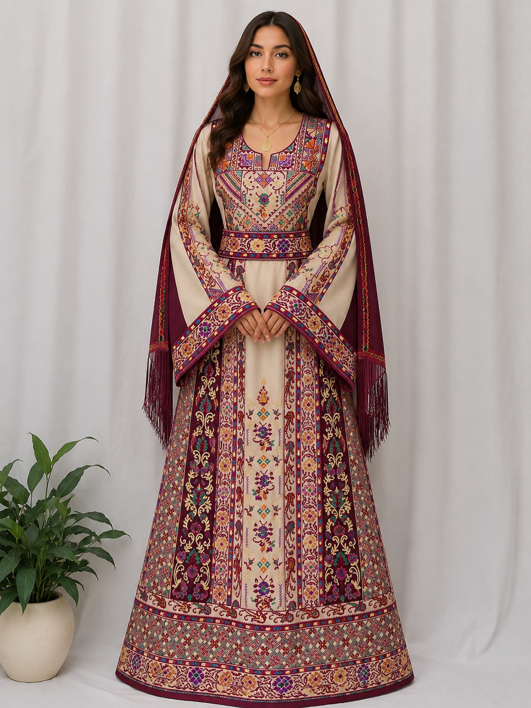 Opulent Elegance: New Luxury Embroidered Thoub