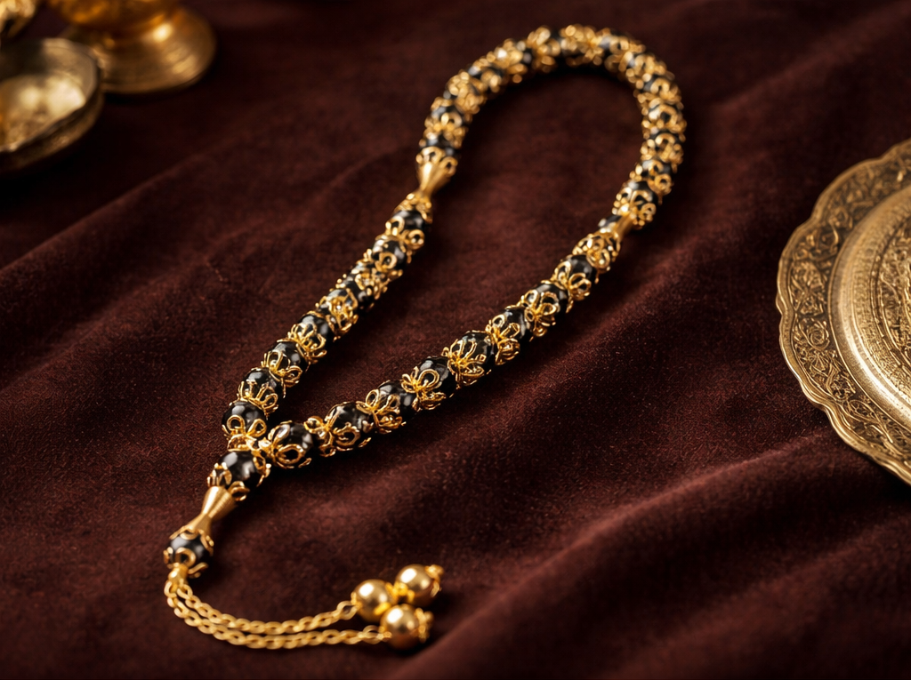 The Imperial Azure & Gold Misbaha – A Masterpiece of Spiritual Elegance