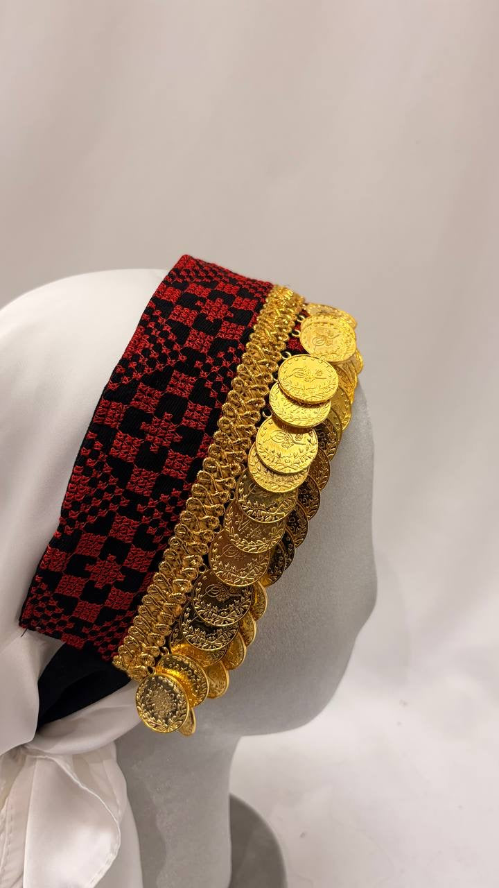 Head Lerat Bandana with Double Gold Coins: Unique Luxury for Your Style