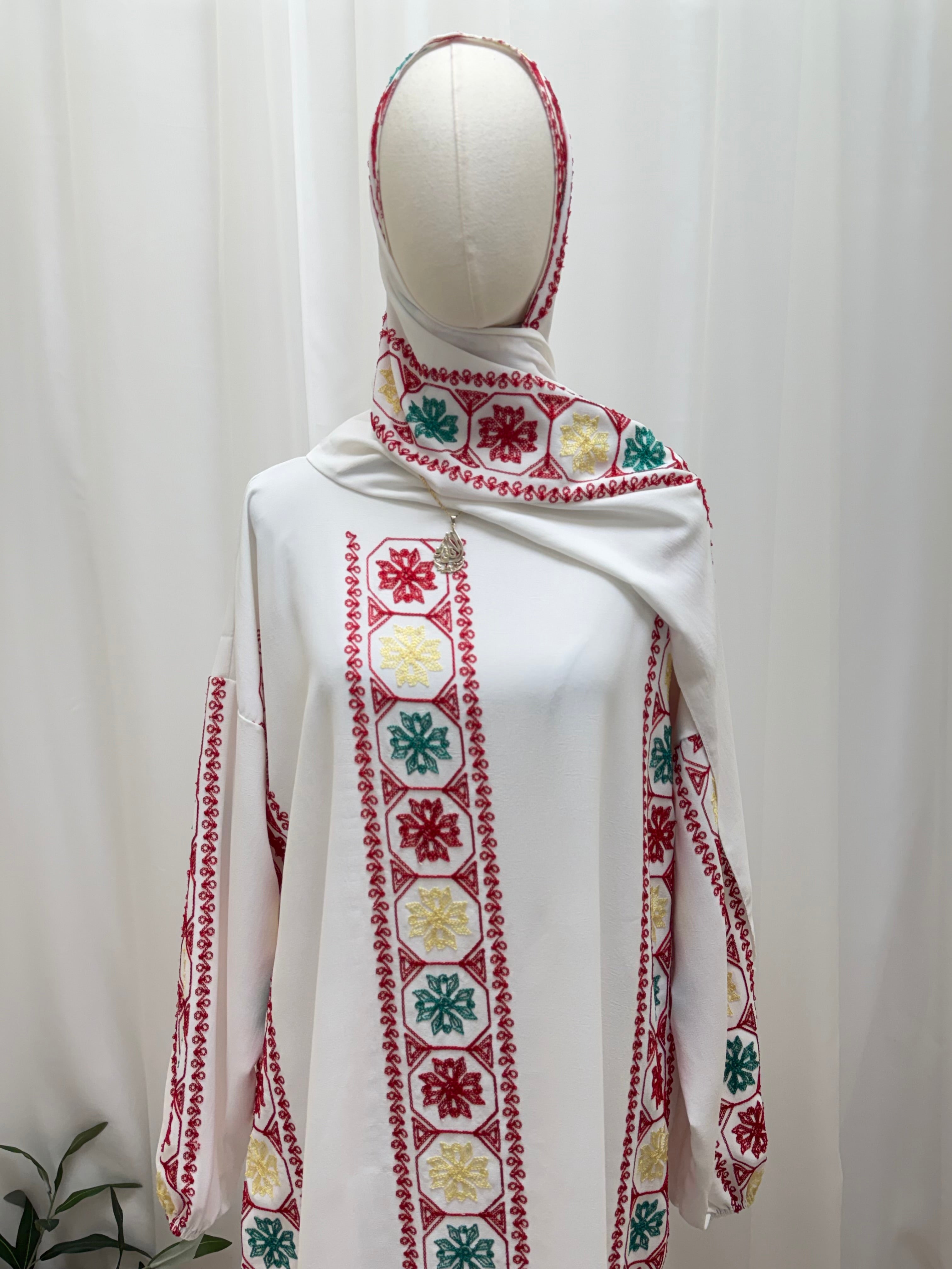 Embroidered Prayer Dress - Elegant Convenience for Modest Style