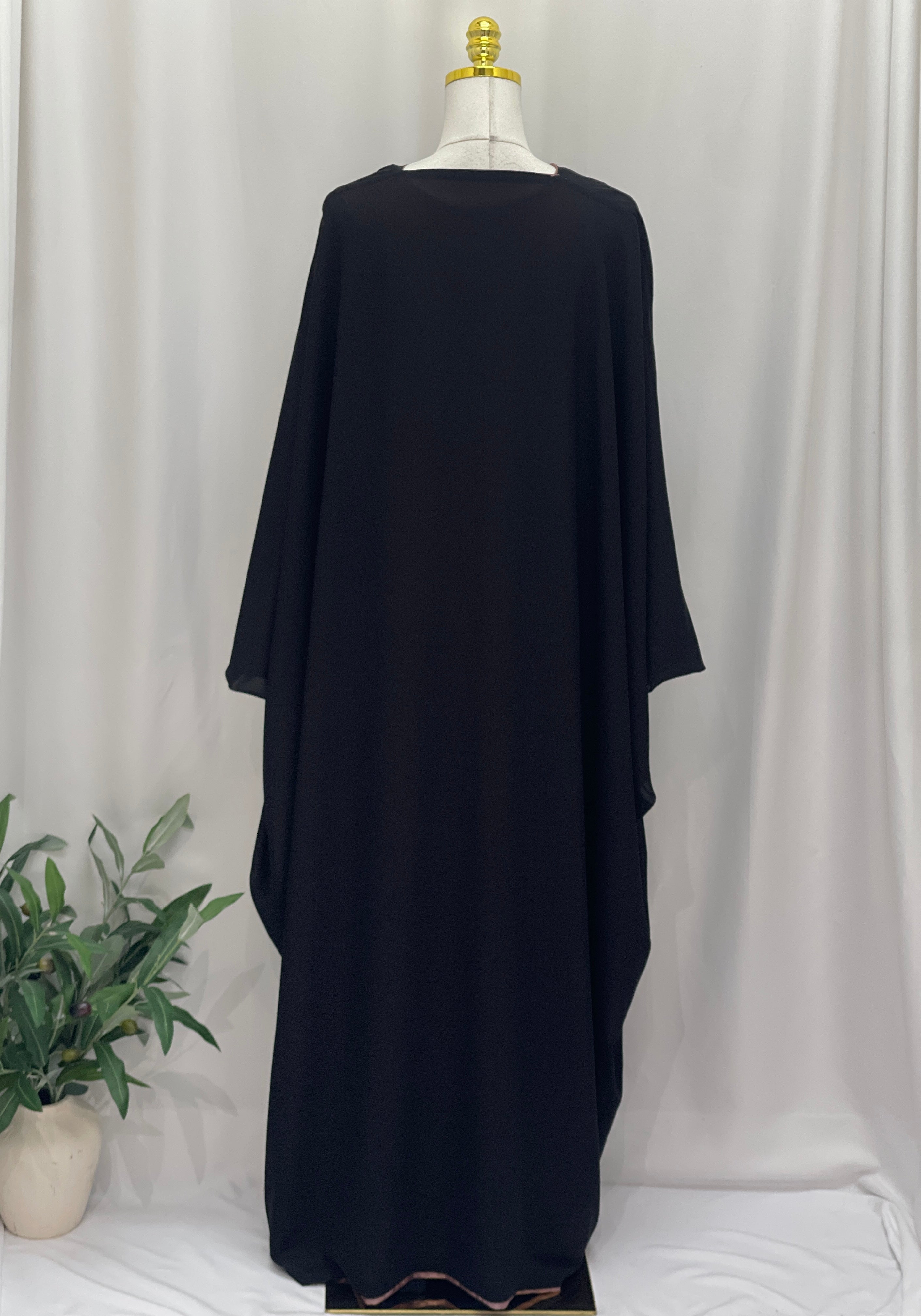 Reversible Satin-Crepe Abaya
