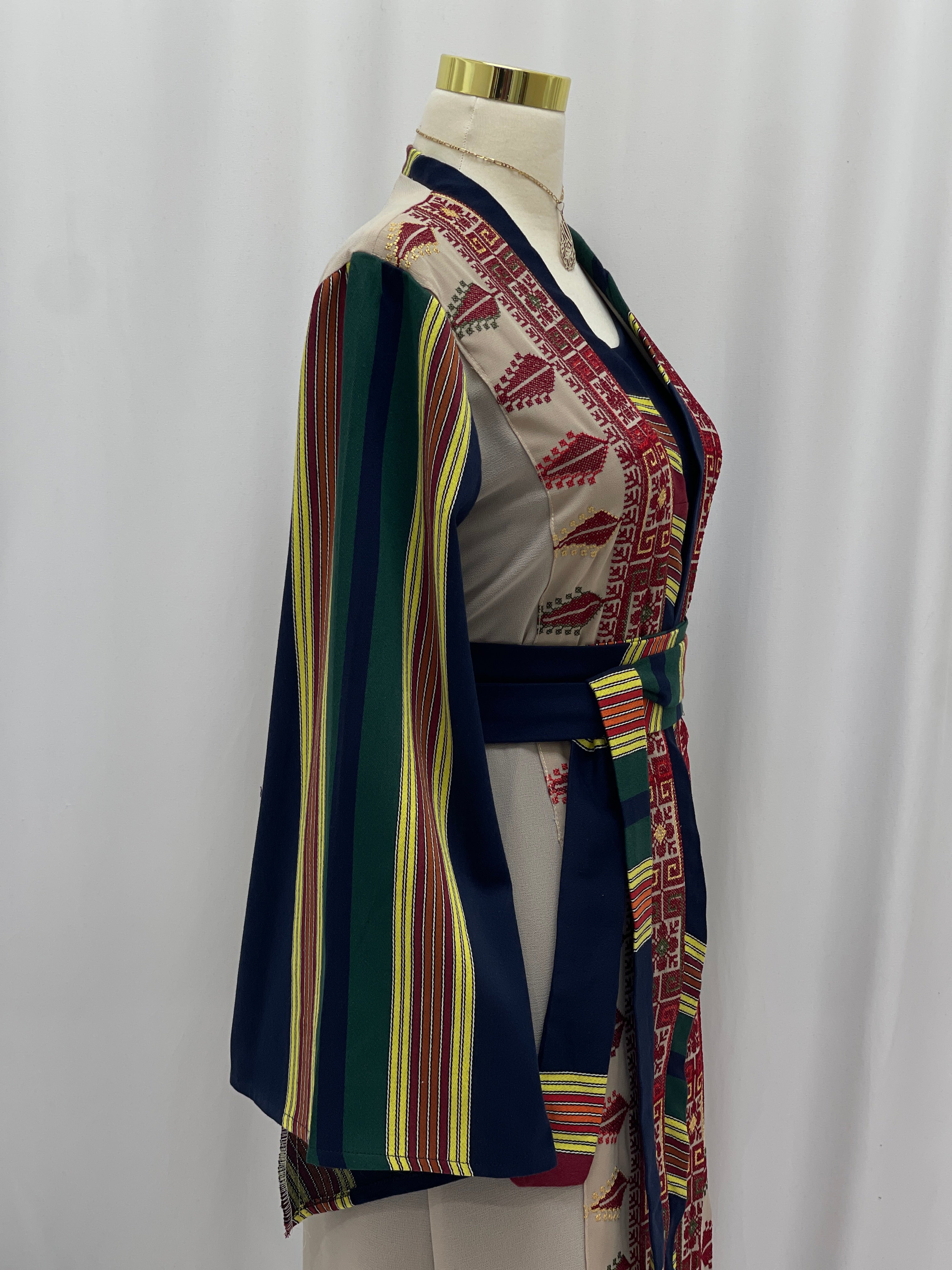 Majdal Heritage Embroidered Chiffon Piece - Cultural Grace