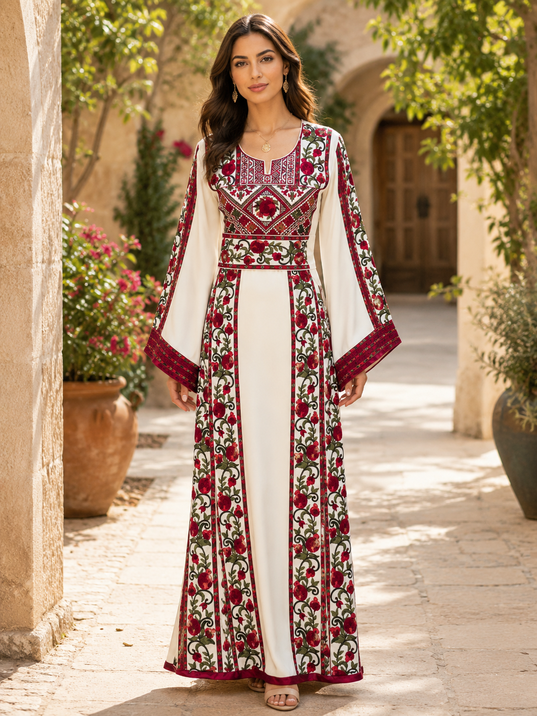 Al Romana Pomegranate Embroidered Thoub A Fashion Wear