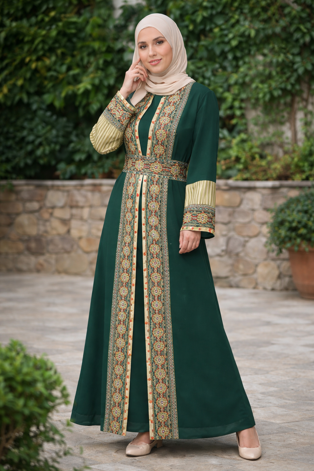 Royal Heritage Reversible Belt Bisht - Palestinian Elegance