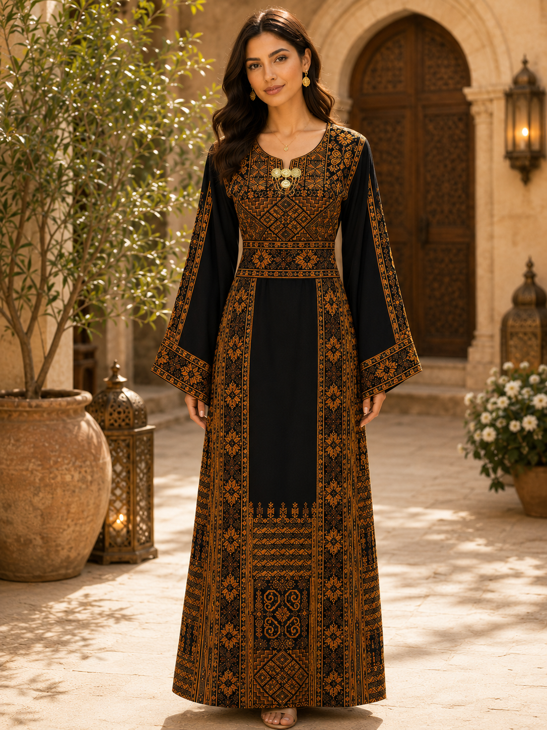 Amani Embroidered Thoub Palestinian Modest Tarteez