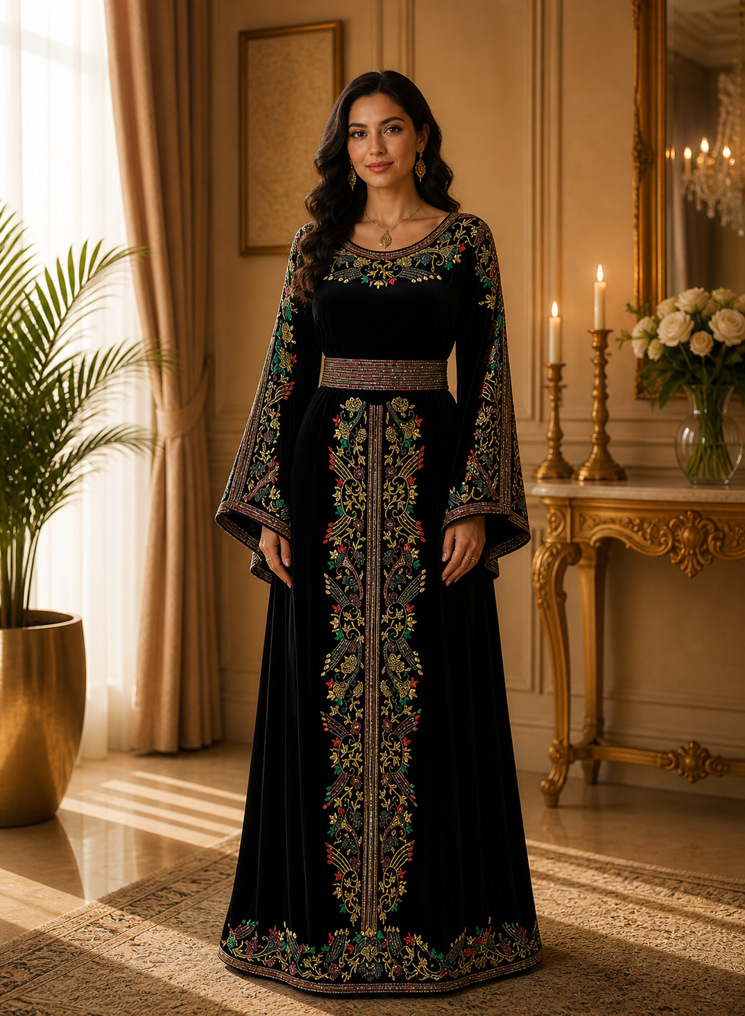 Sultana Beaded Velvet Thobe
