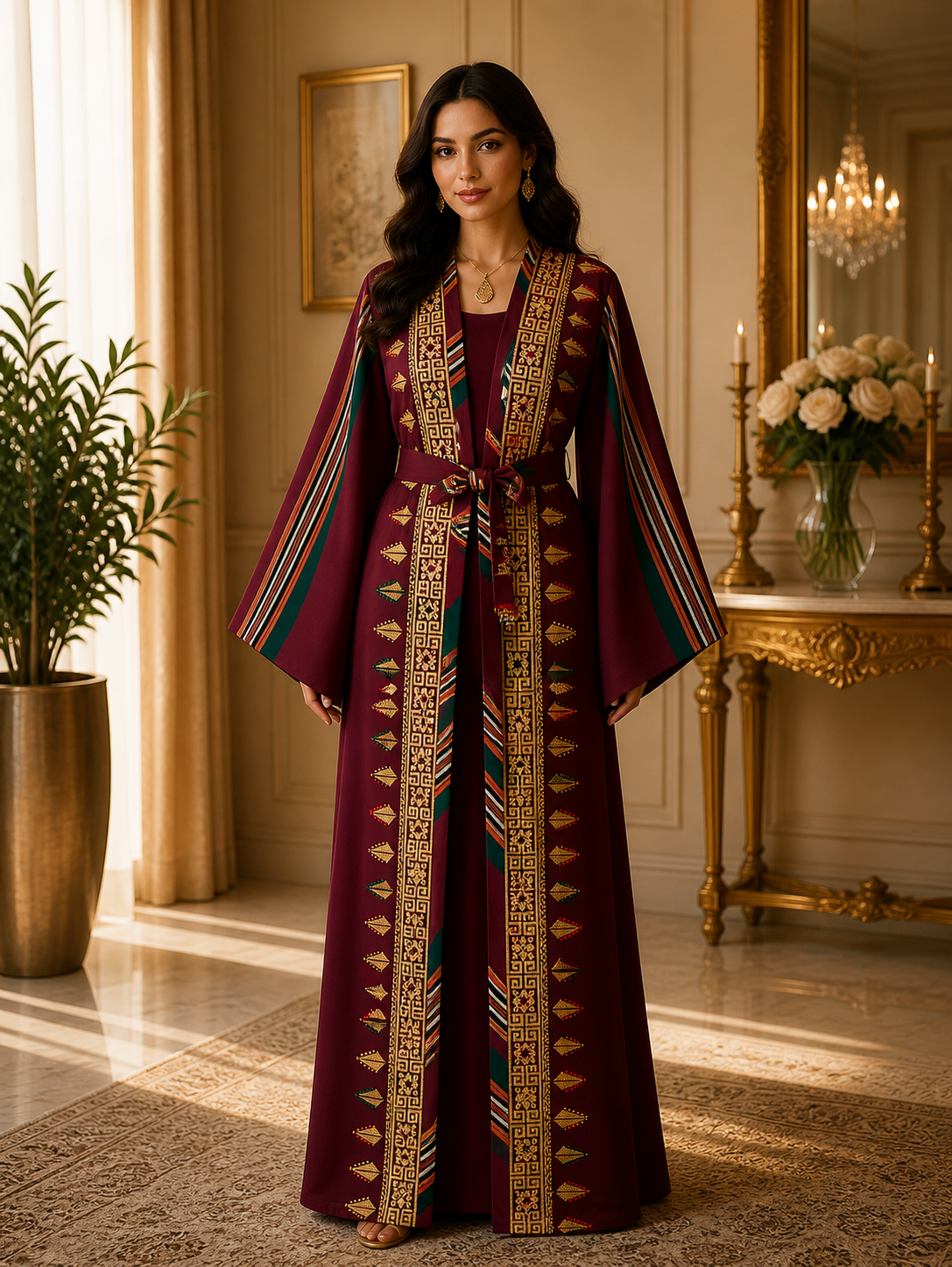 Majdal Heritage Embroidered Chiffon Piece - Cultural Grace