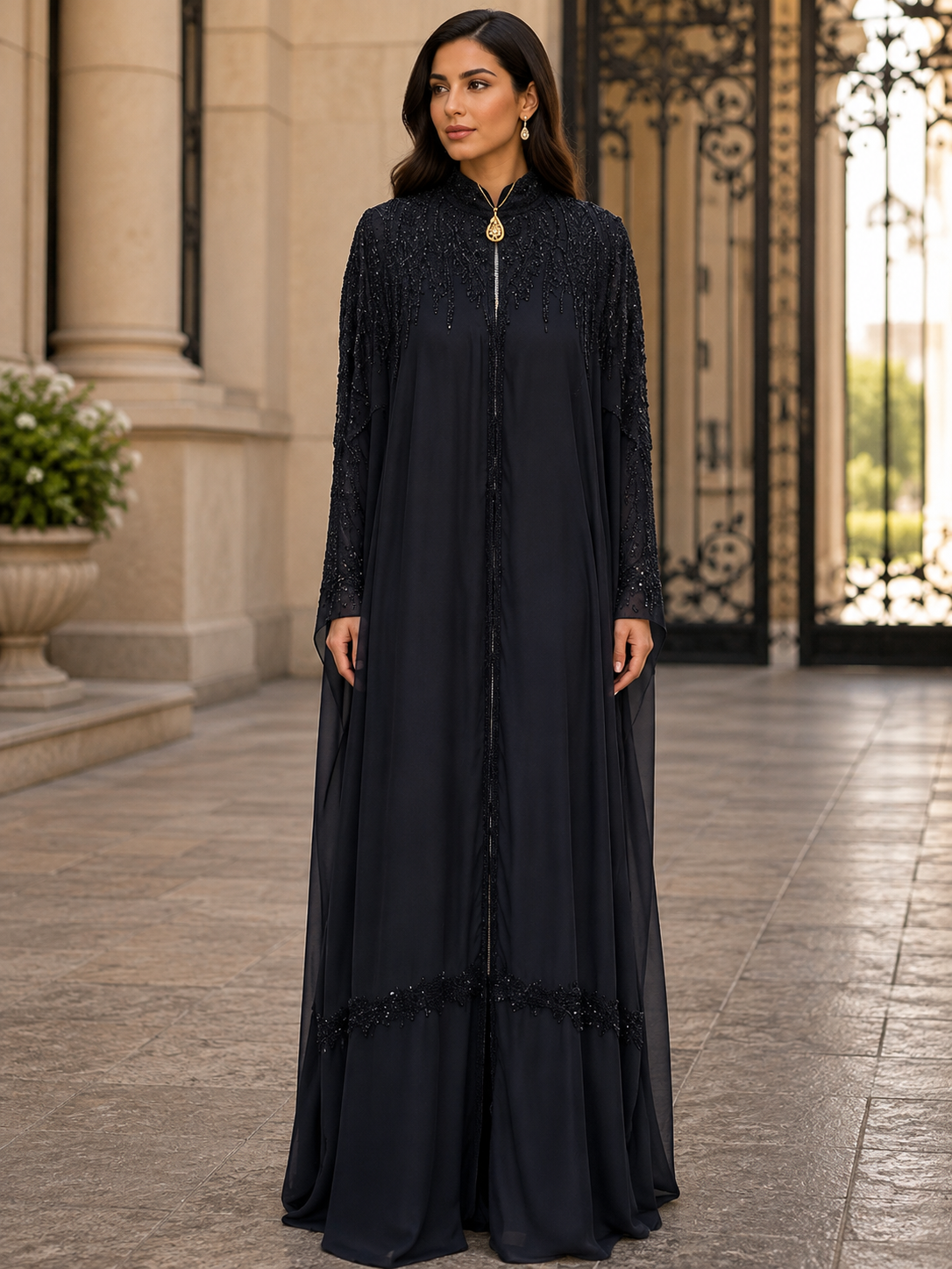Karam Fancy Beads Cape A Touch Of Elegance