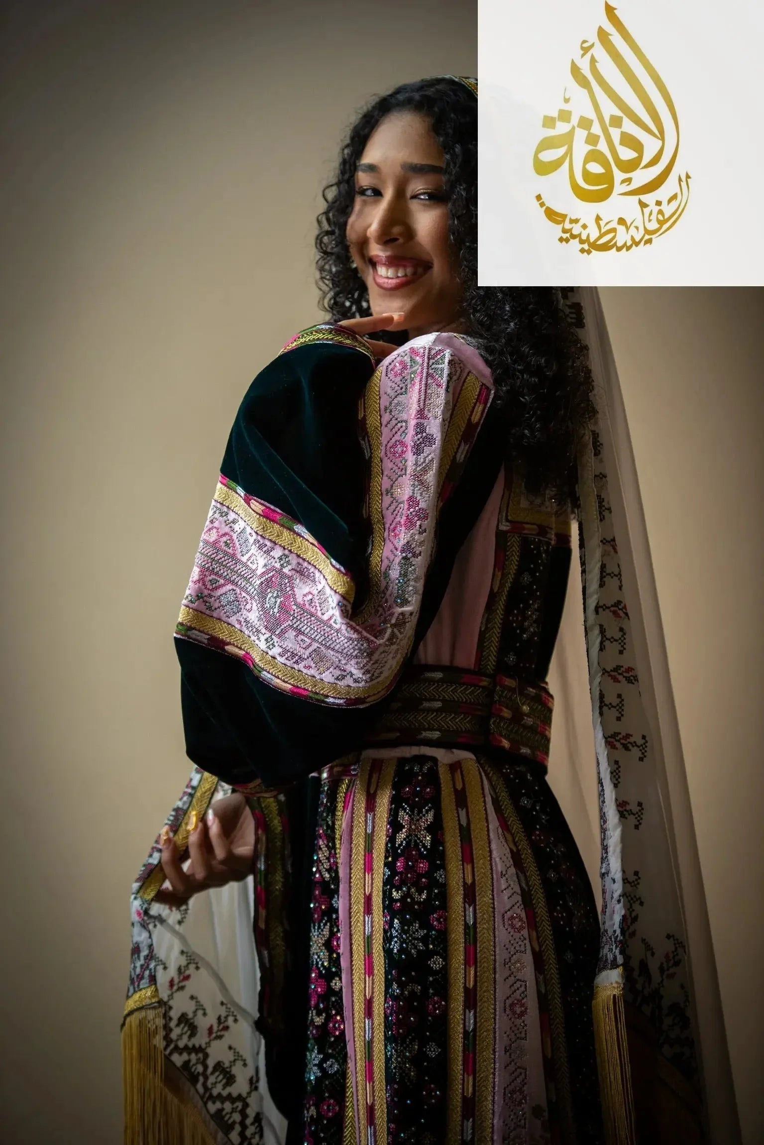 2-Color Spandex Velvet Embroidered Thoub | Elegant & Comfortable Formal Wear Palestinian Elegance