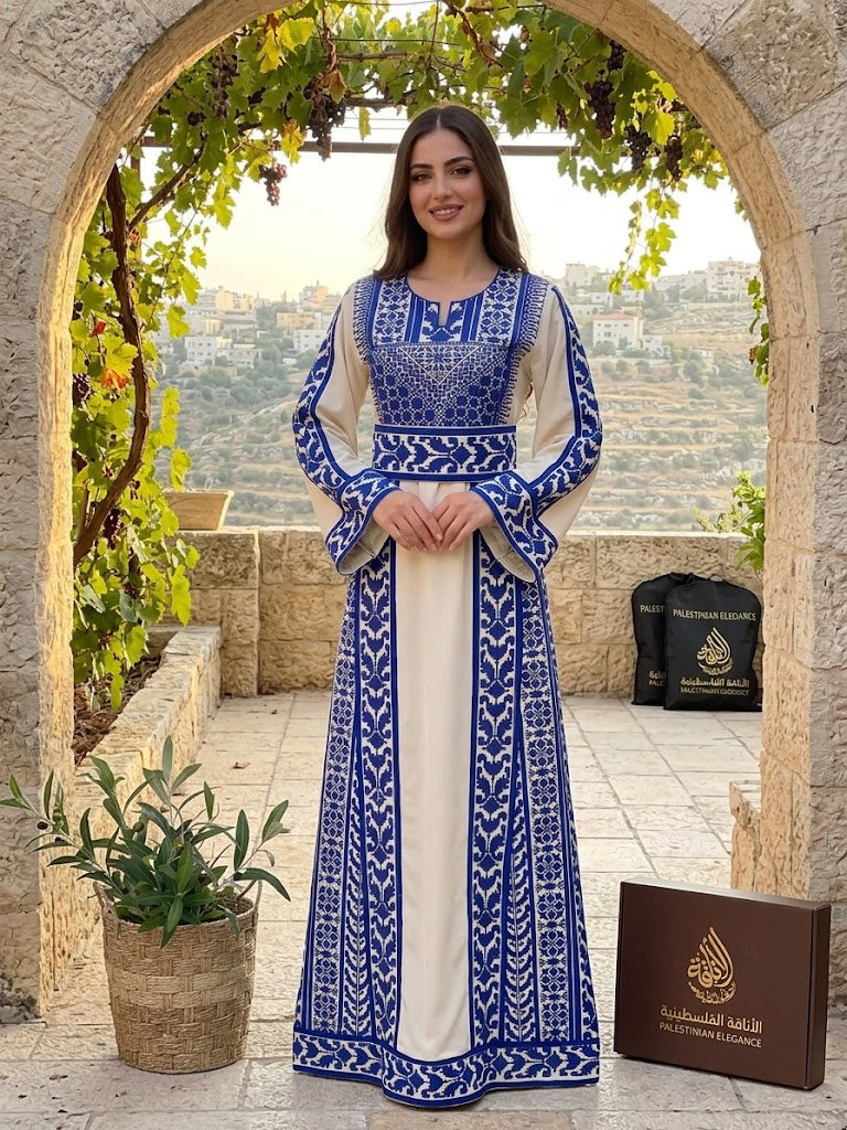 Embroidered Ivory-Royal Thoub: Luxurious Elegance & Unique Charm