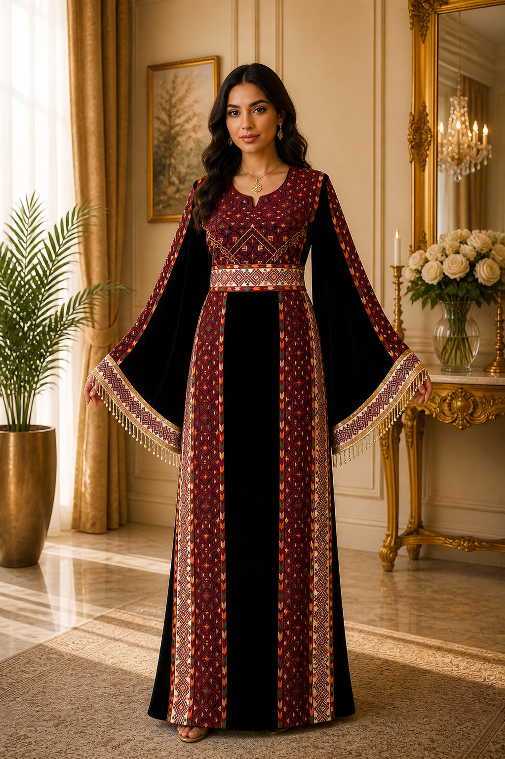 Velvet Embroidered Heritage Thobe – Timeless Heritage Style