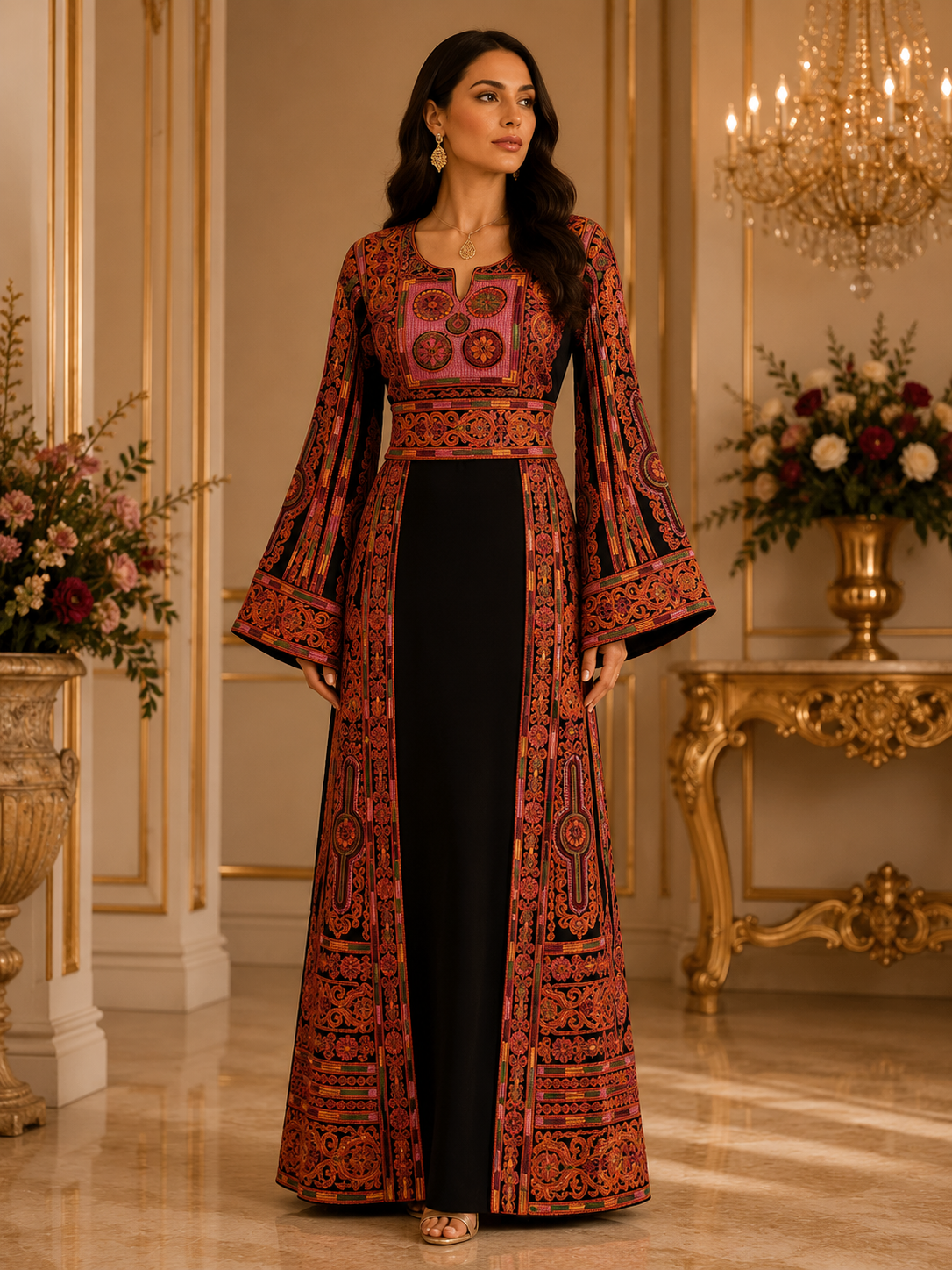 Al-Sundus Bream Embroidered Thobe A Luxurious Heritage Piece