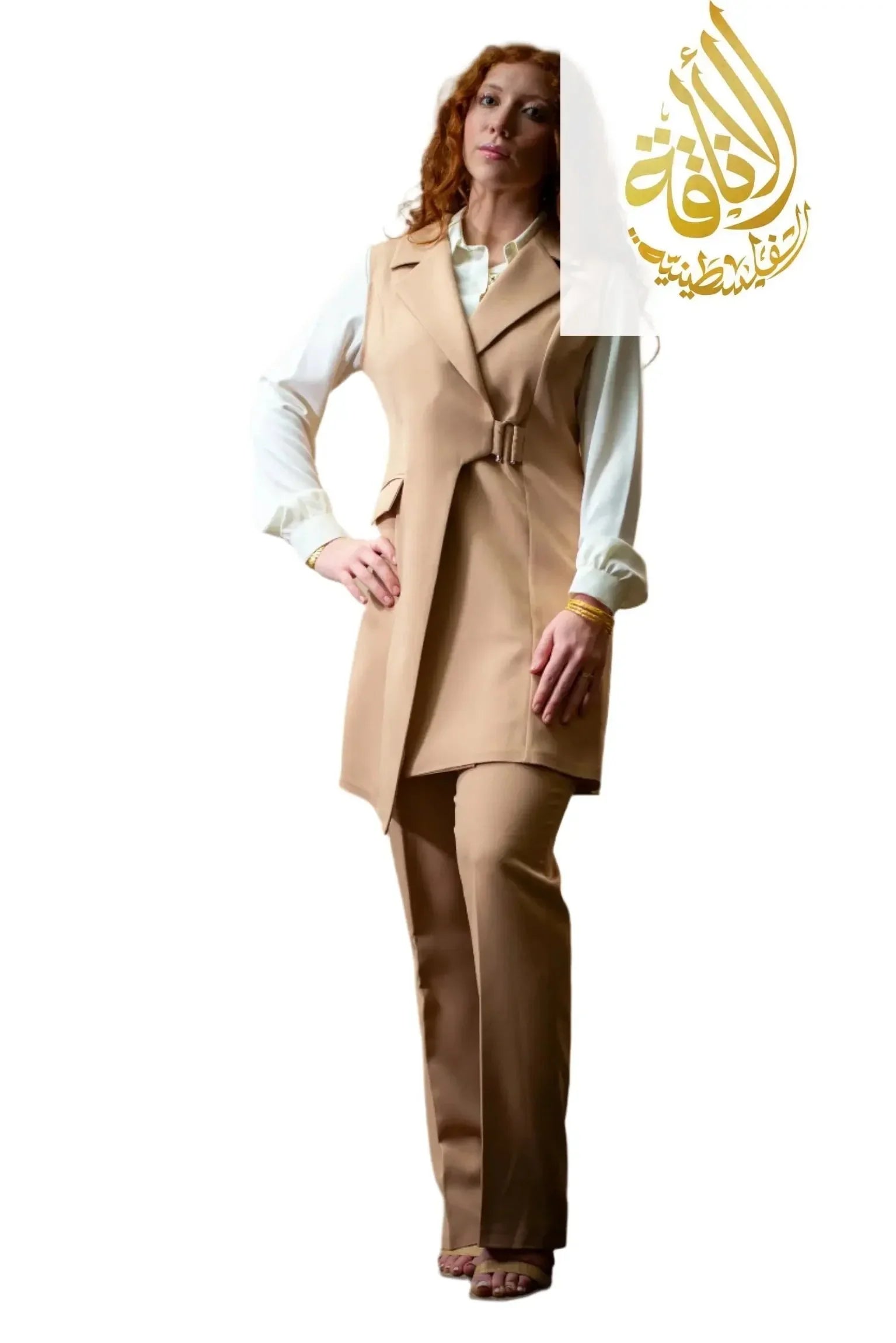 3 Pieces Outfts Sleeves Suit Vest Palestinian Elegance