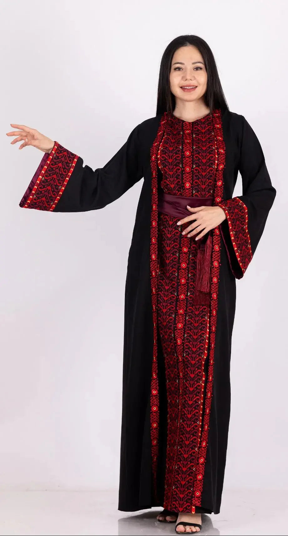 3-piece Ahlam Modest Dress Outfit - Palestinian Elegance
