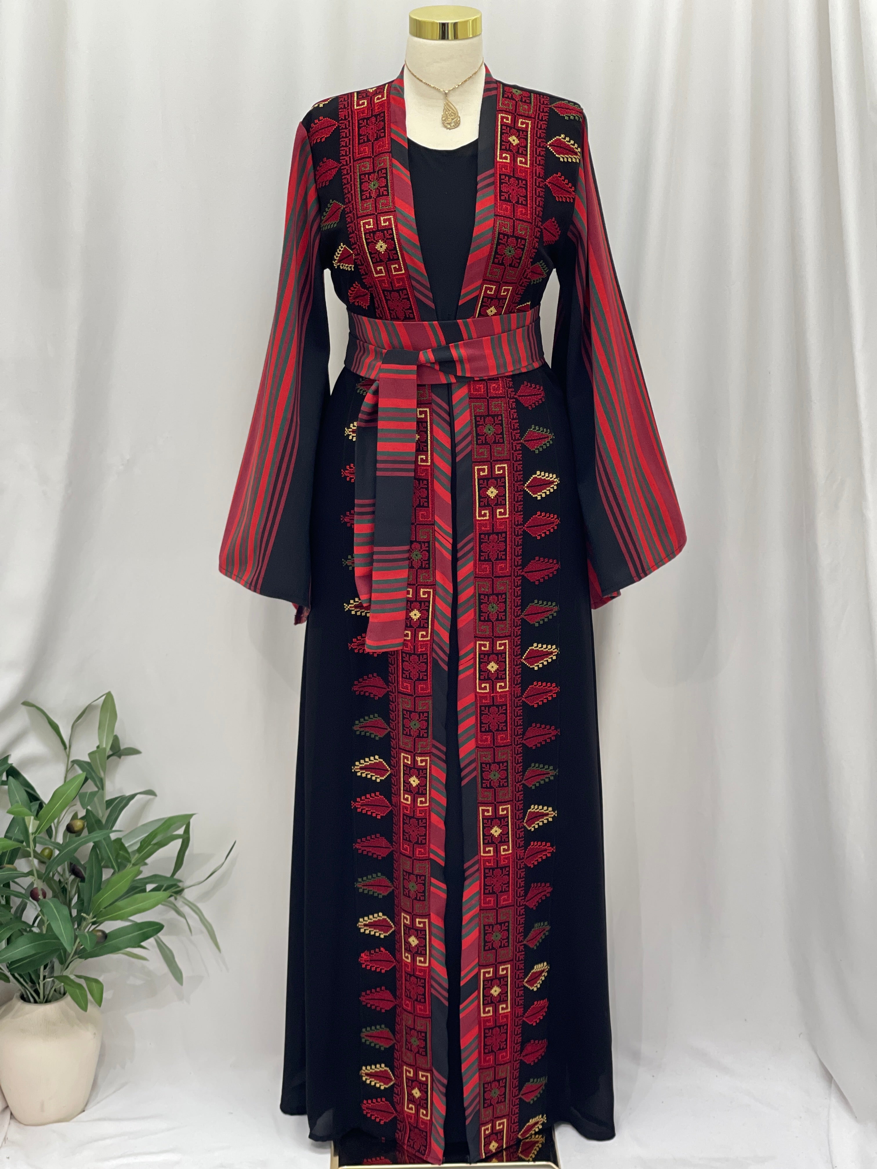 Majdal Heritage Embroidered Chiffon Piece - Cultural Grace