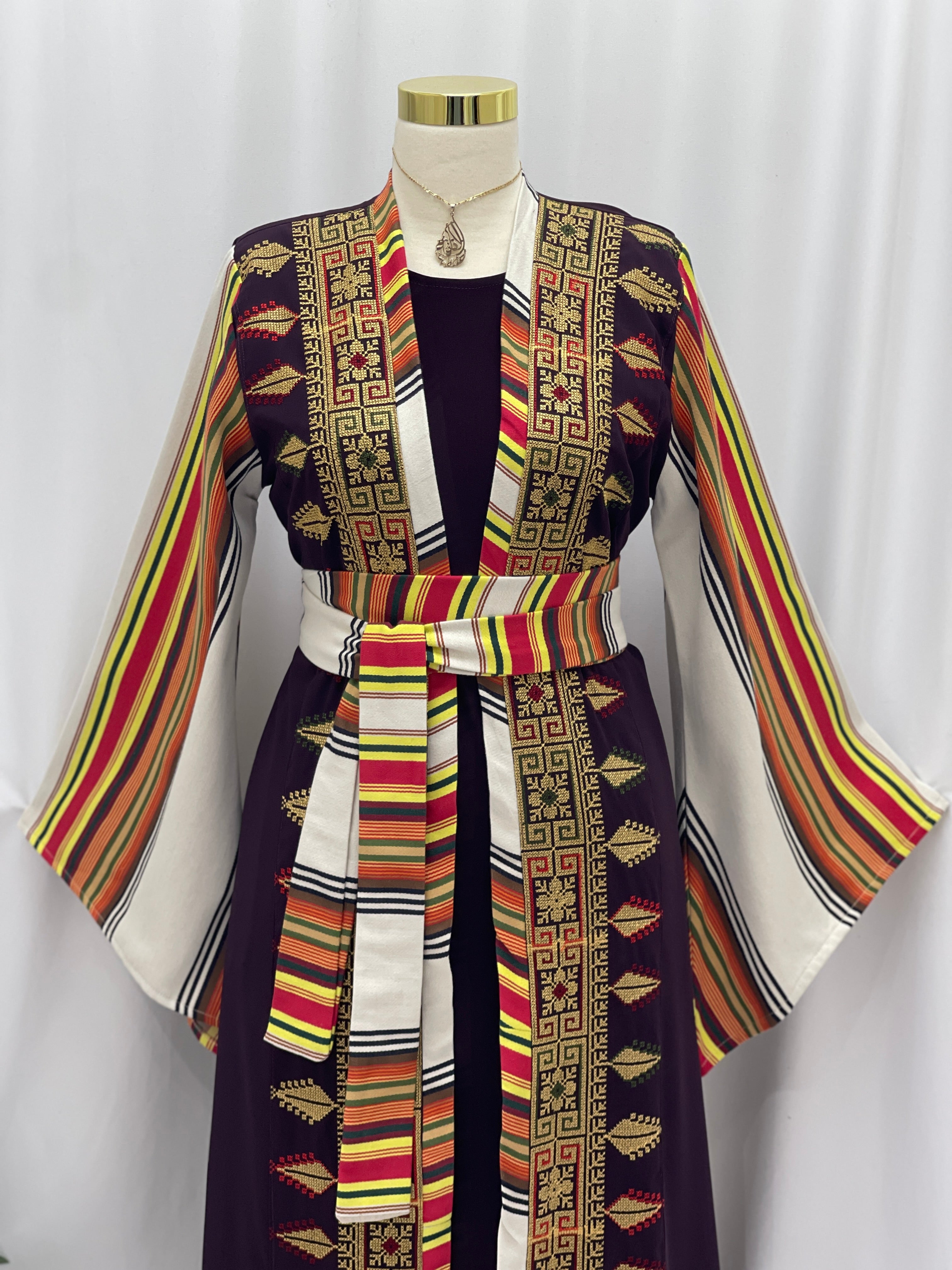 Majdal Heritage Embroidered Chiffon Piece - Cultural Grace