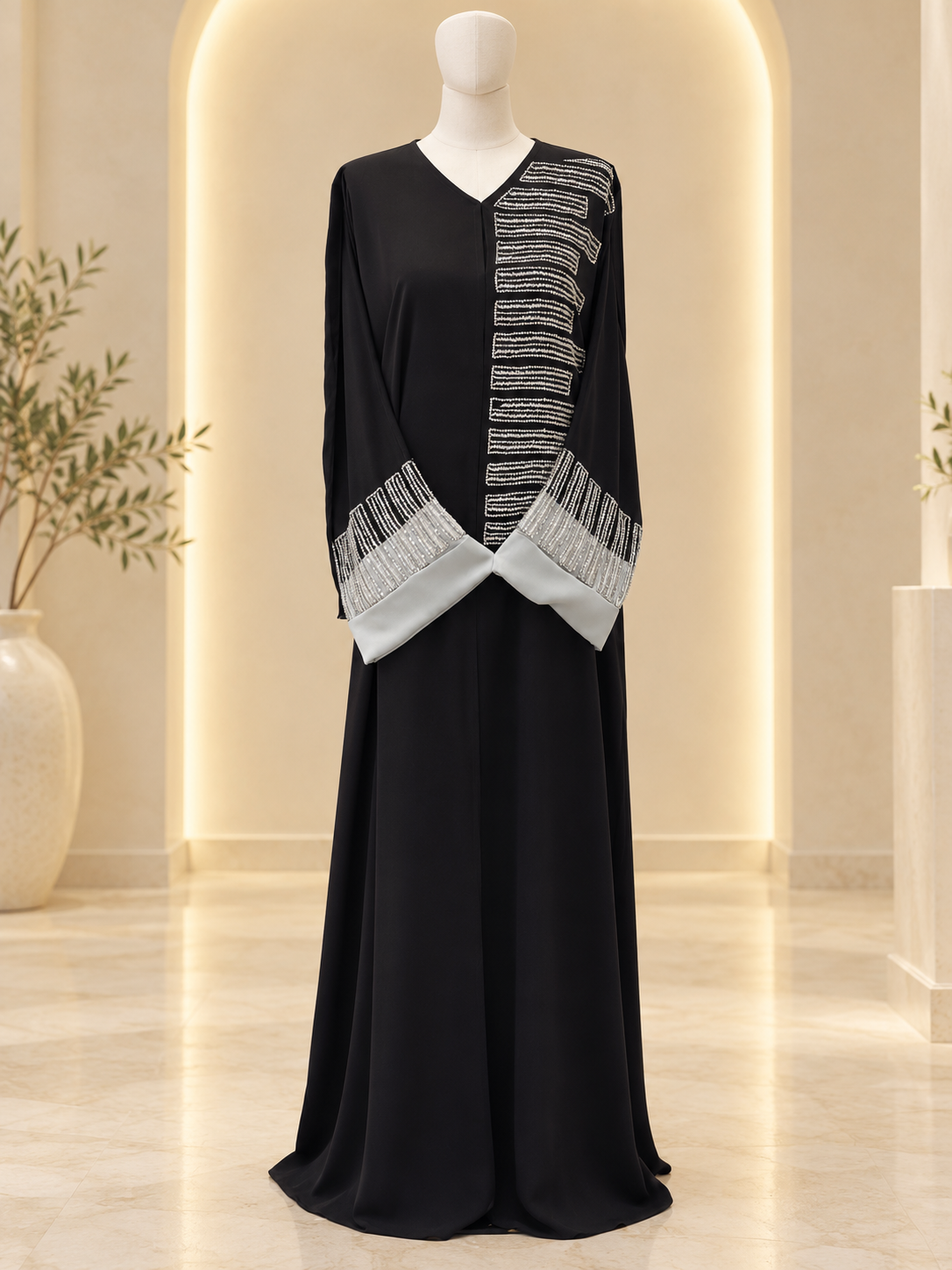 Fancy Beads Dubai Abaya: The Relaxed Fit Lets You Move with Comfort