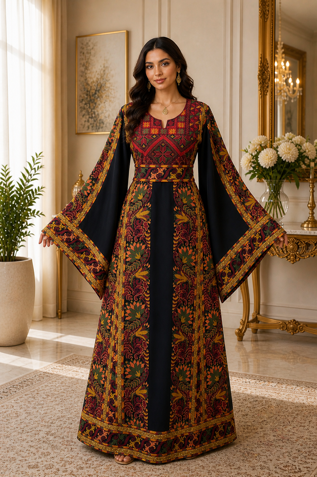 Sultanah Noir Couture Thobe-elegant couture piece designed - Palestinian  Elegance