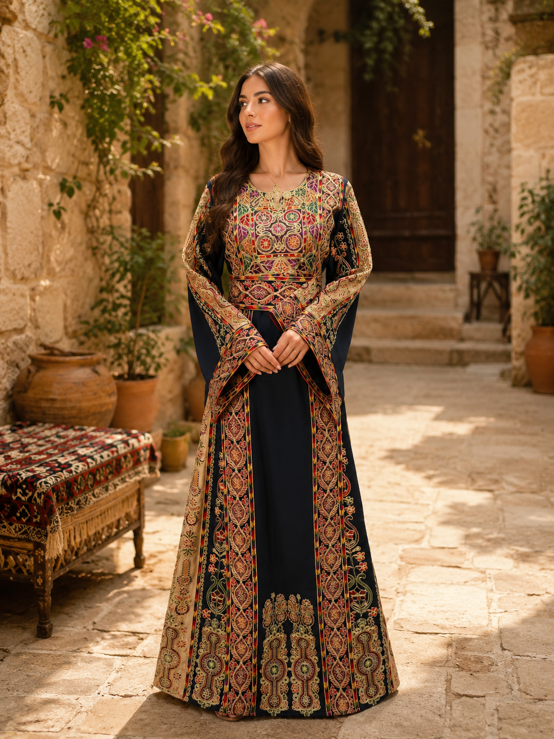 Karmel Queen Embroidered Thobe