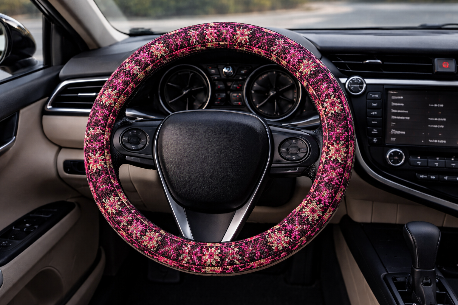 Reversible Beaded Steering Wheel Cover- Elegant Design