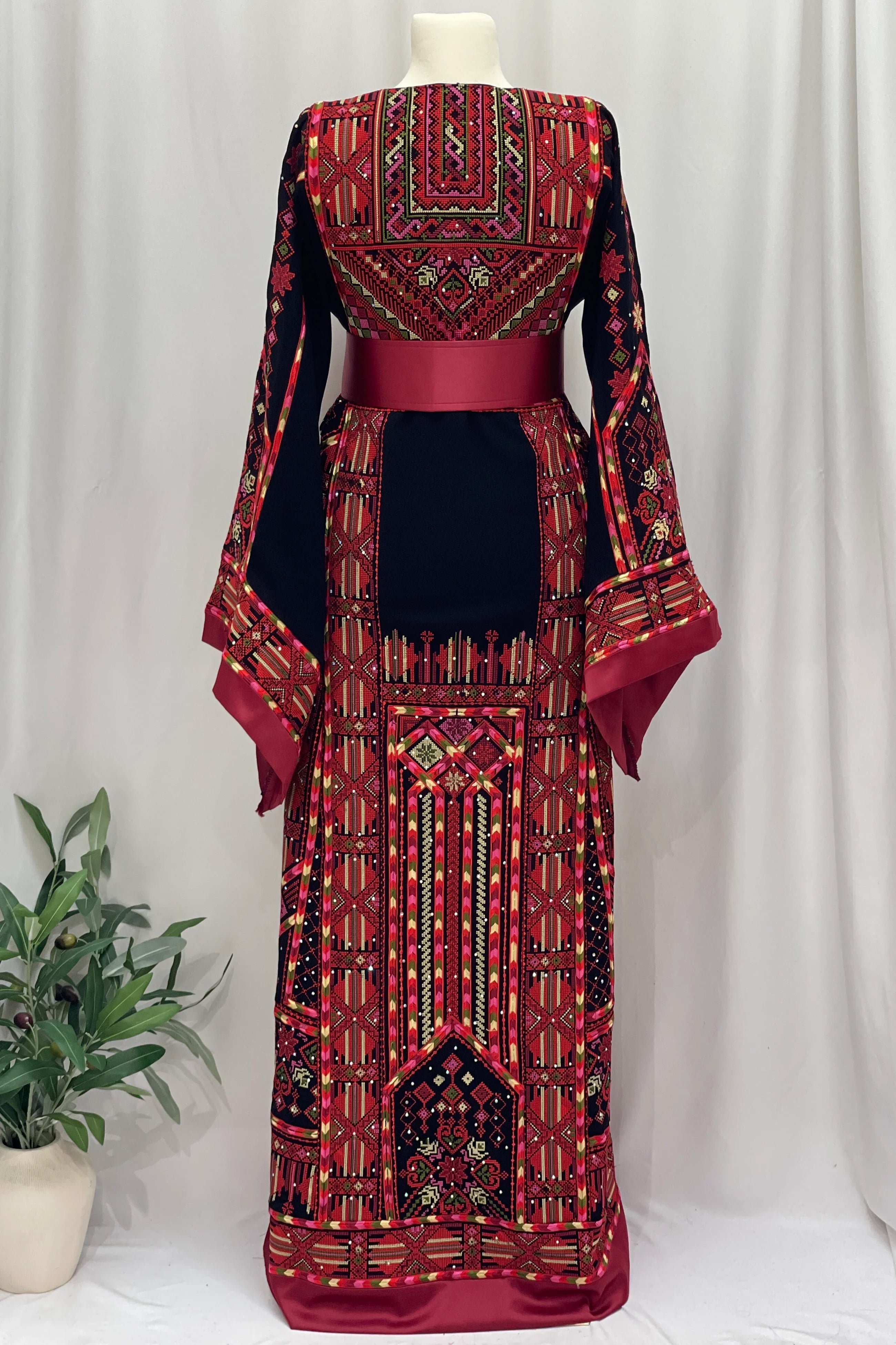 Layali Embroidered Palestinian Thobe – With Two Matching Belts”