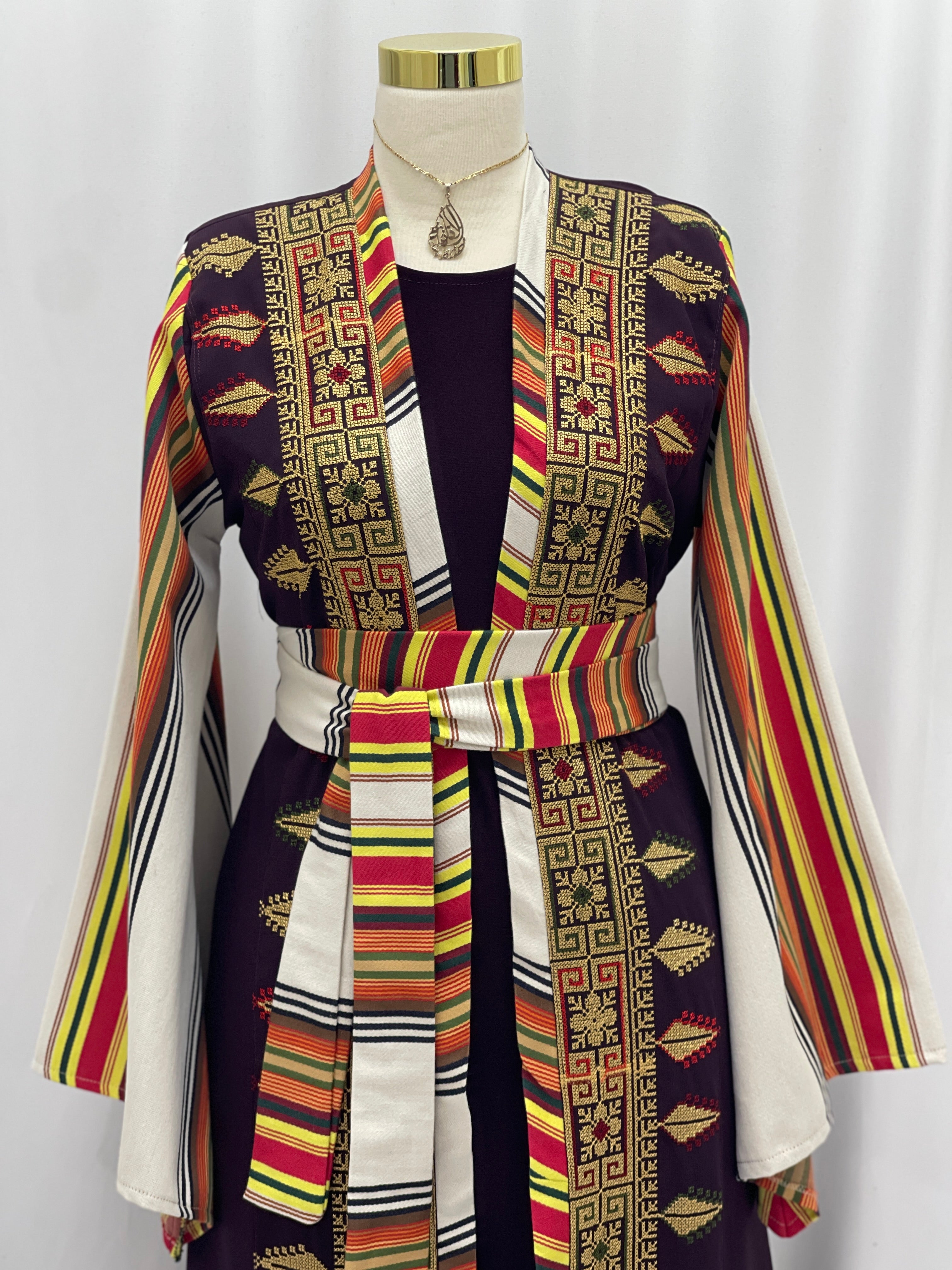 Majdal Heritage Embroidered Chiffon Piece - Cultural Grace