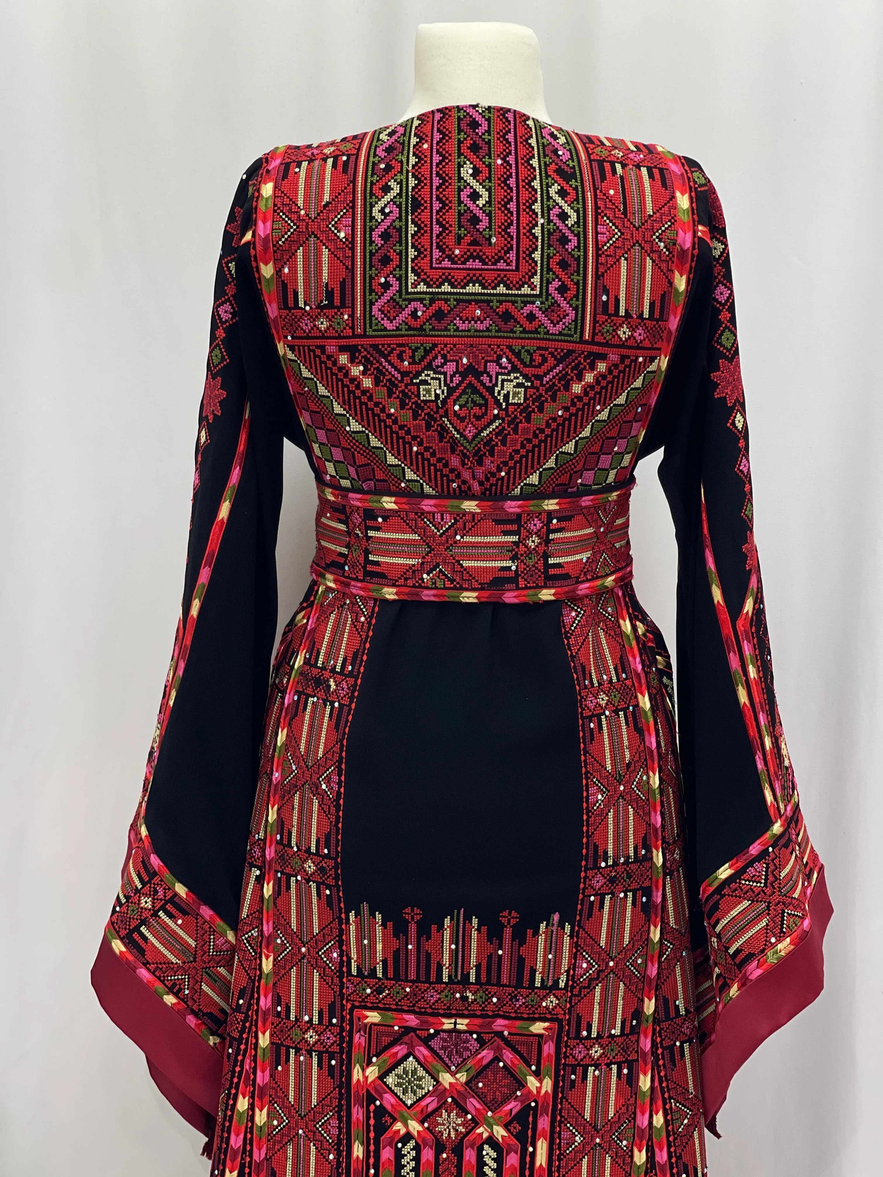 Layali Embroidered Palestinian Thobe – With Two Matching Belts” - Palestinian Elegance