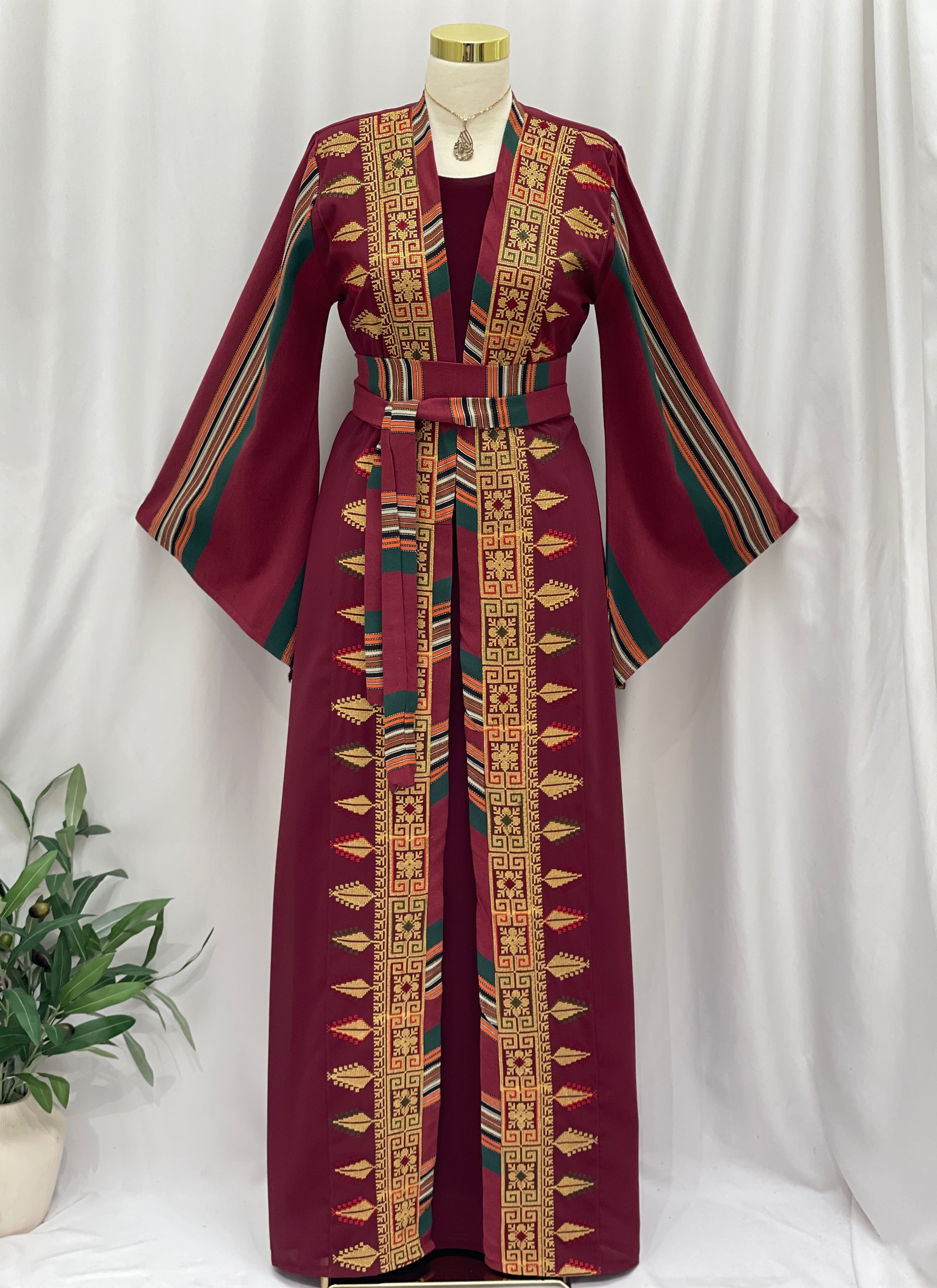 Majdal Heritage Embroidered Chiffon Piece - Cultural Grace