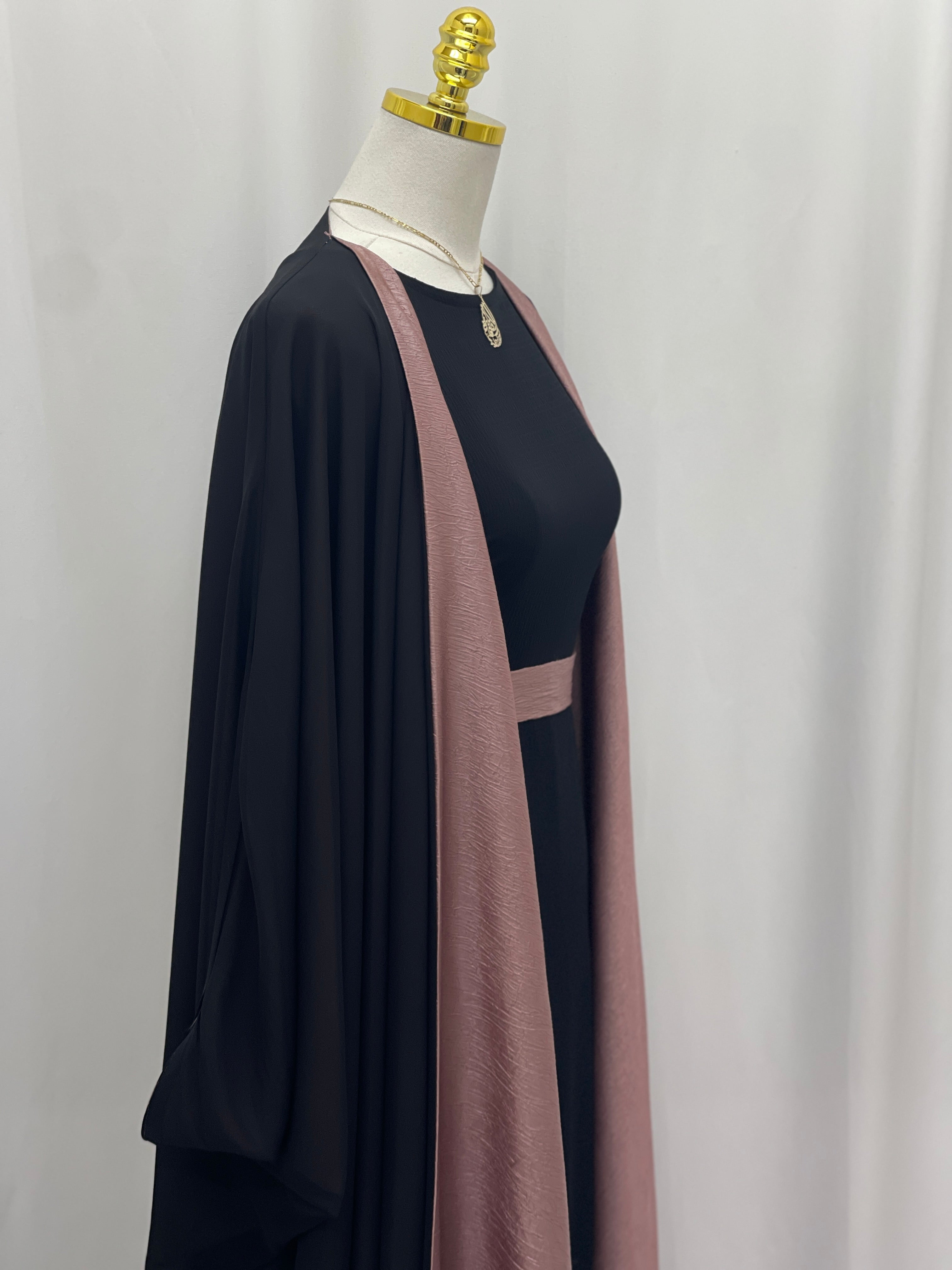 Reversible Satin-Crepe Abaya