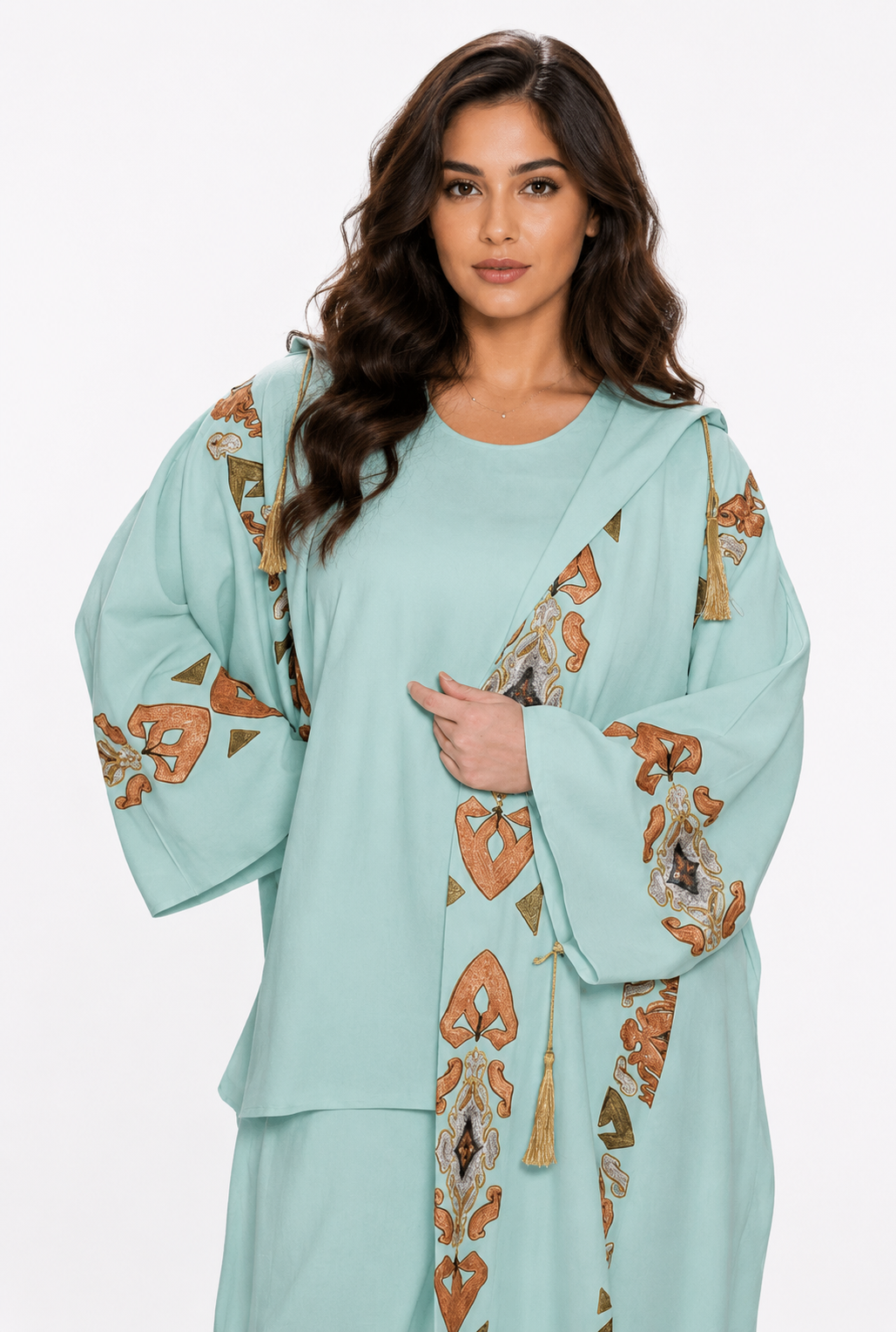 3-Piece Lightweight Soft Linen Women's Abaya Set - Modern and Comfortable Design